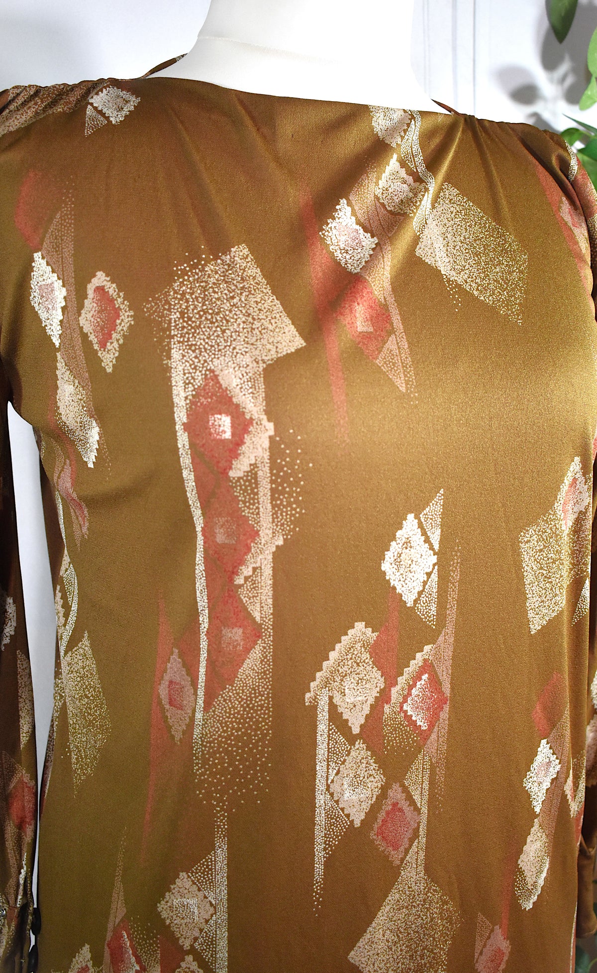 Robe longue en mousseline marron