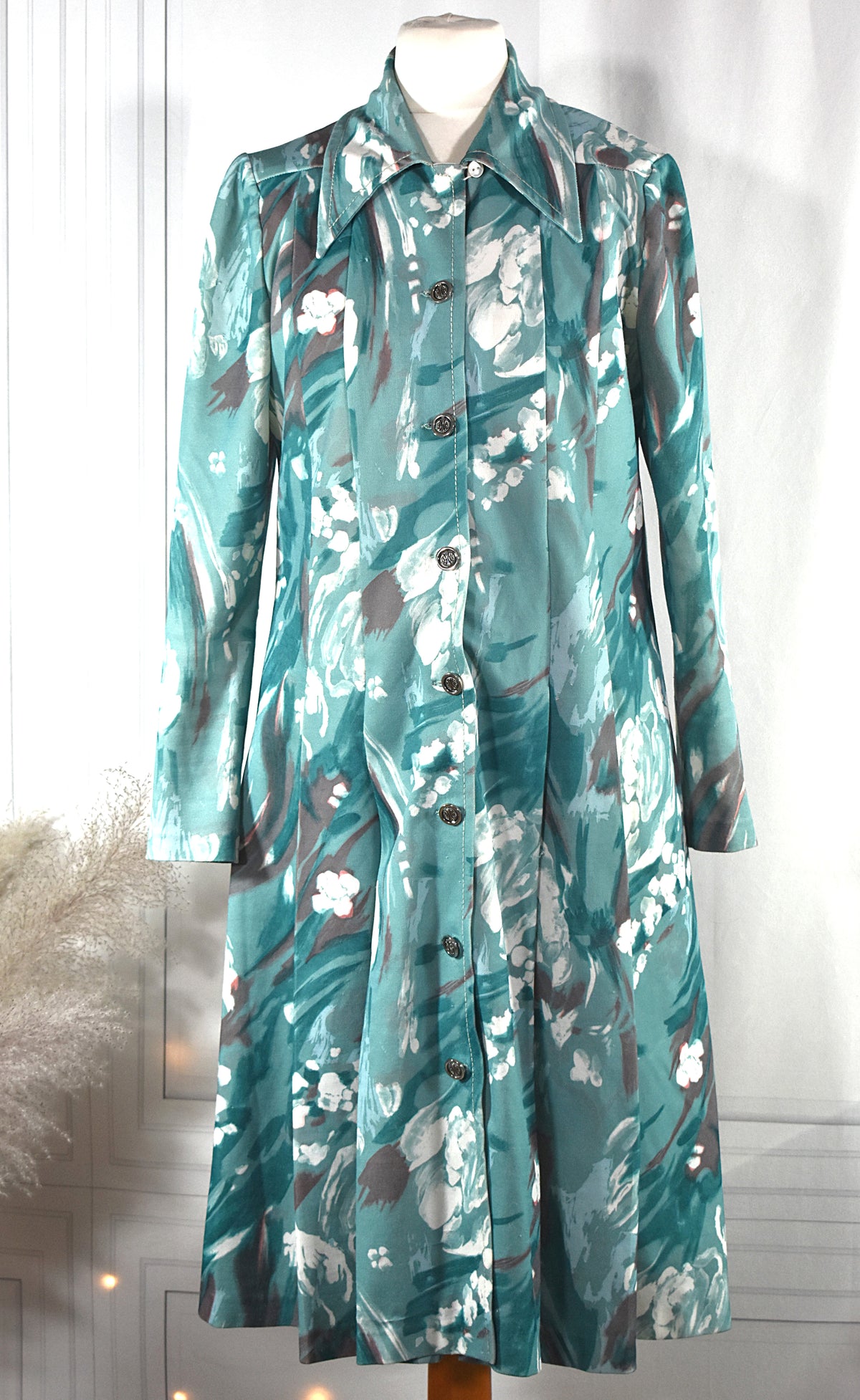 Robe vert d'eau & motifs