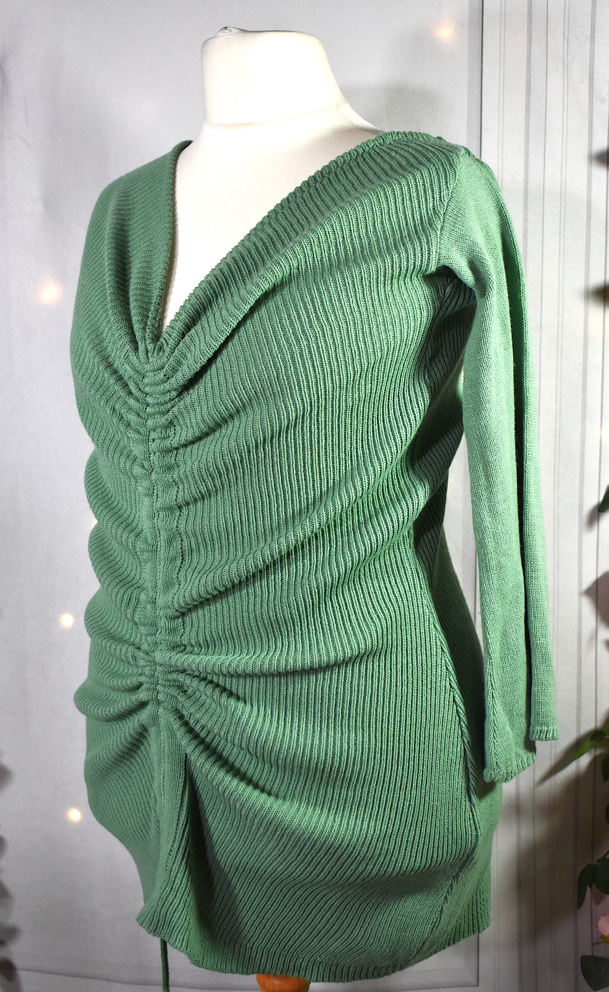 Robe pull vert tilleul