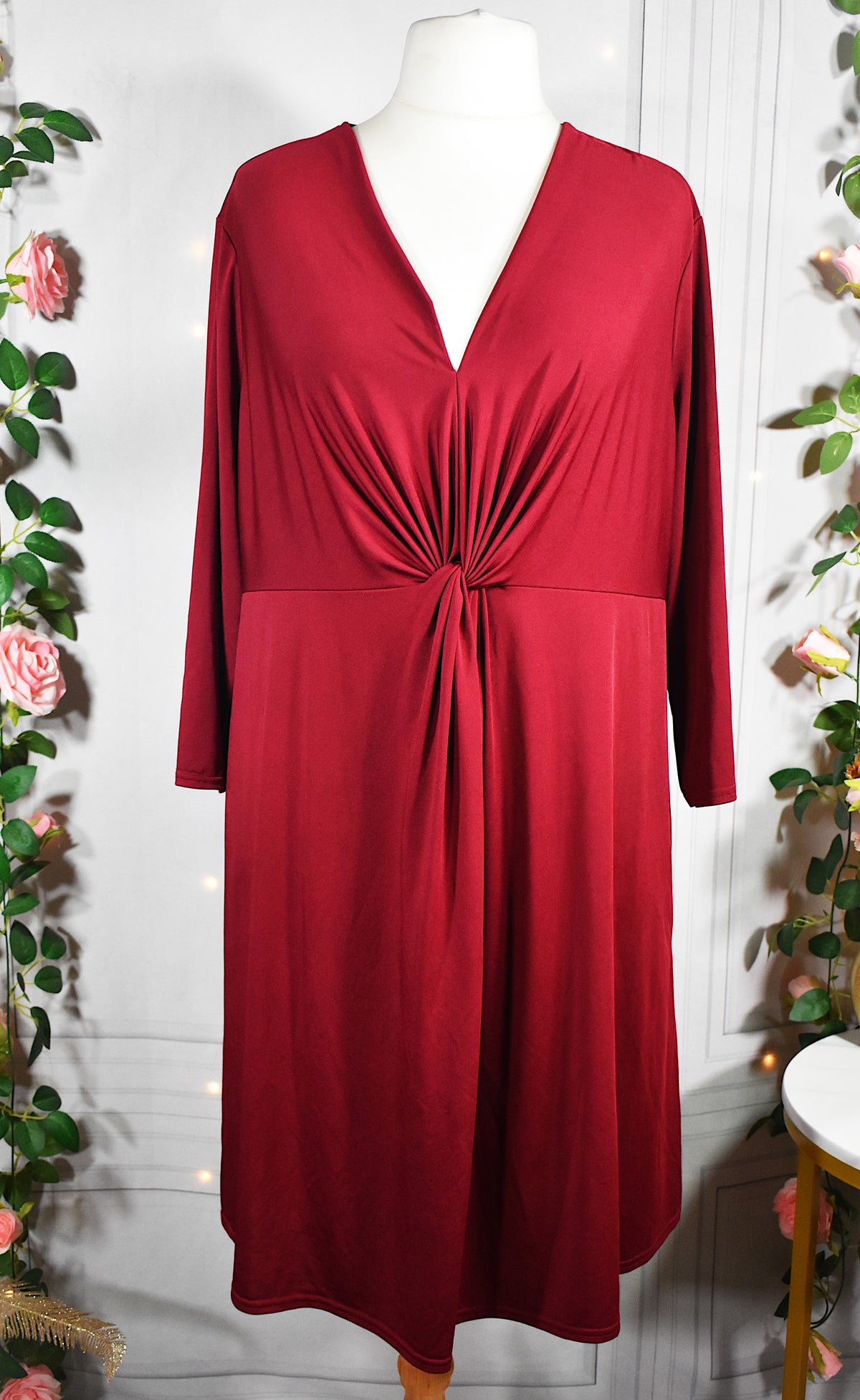 Robe en lycra bordeaux