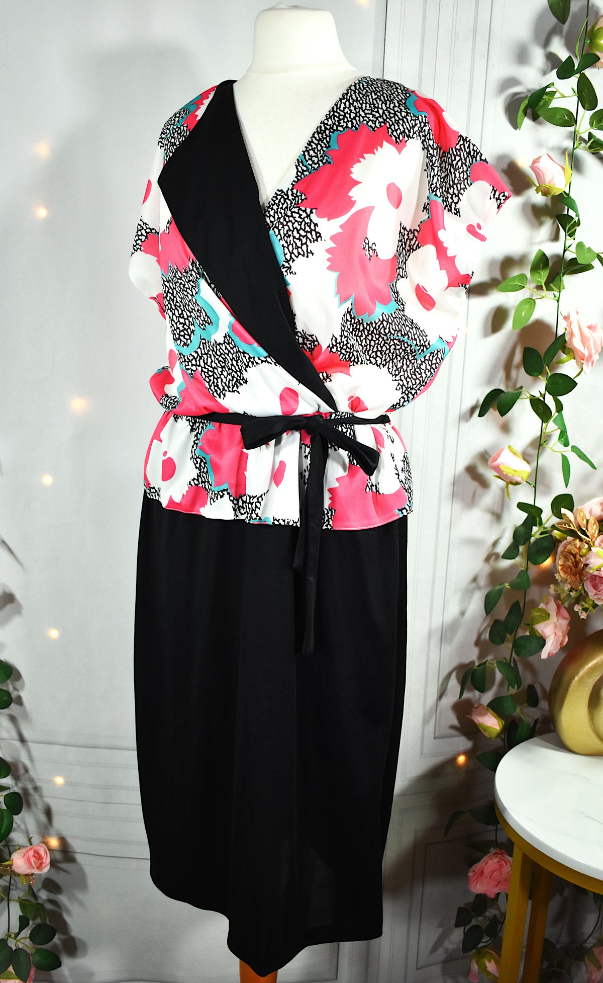 Robe peplum à fleurs