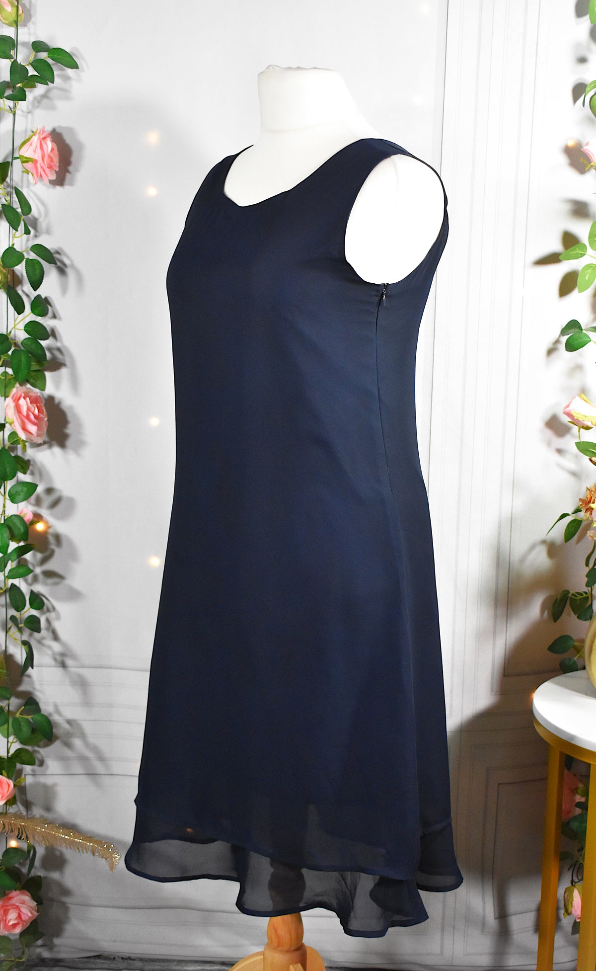 Robe en mousseline bleu nuit