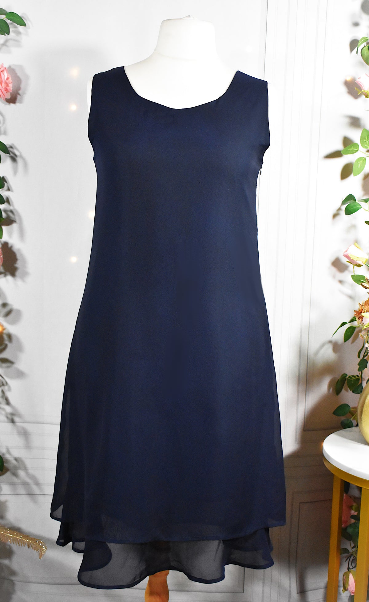 Robe en mousseline bleu nuit