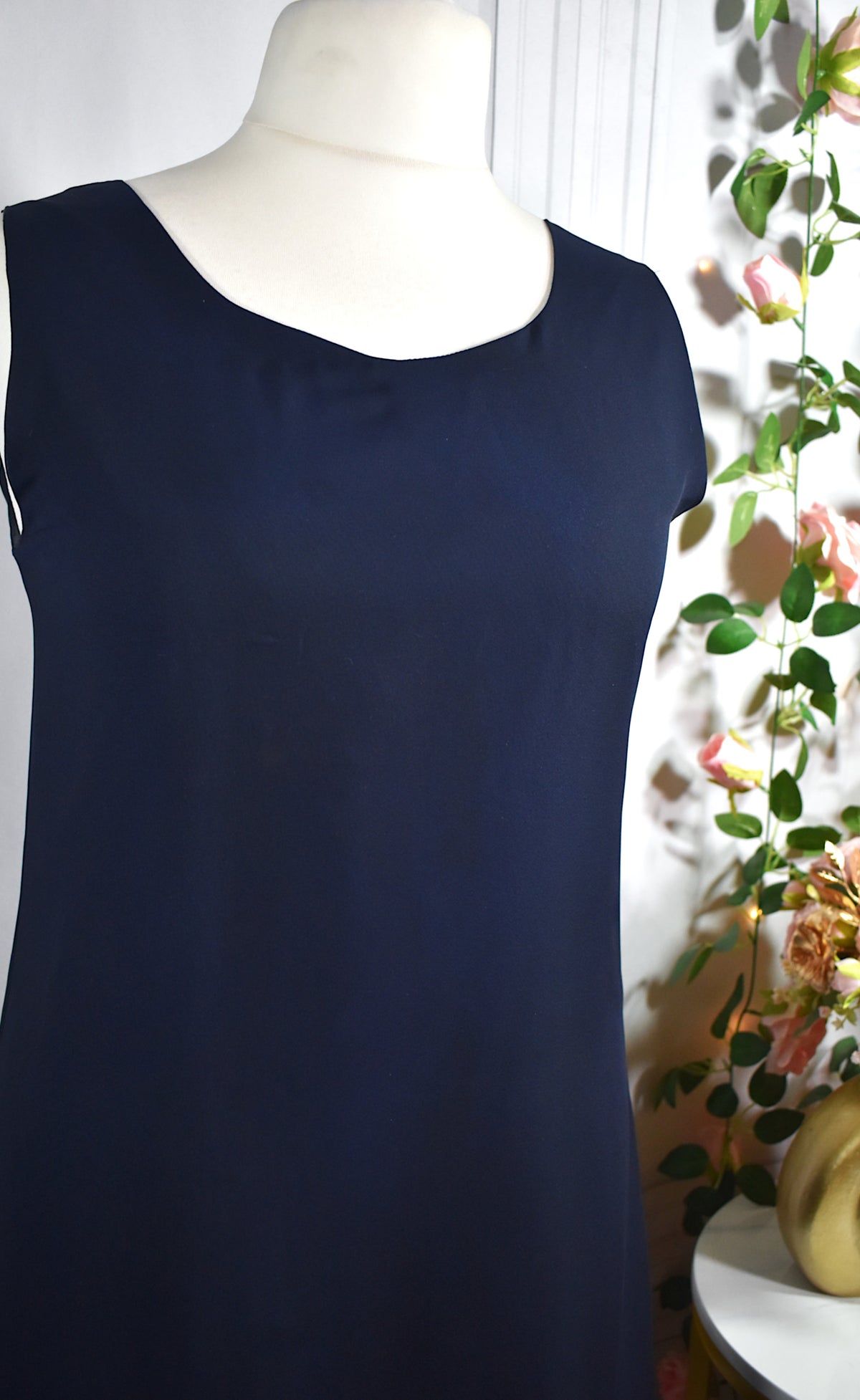 Robe en mousseline bleu nuit