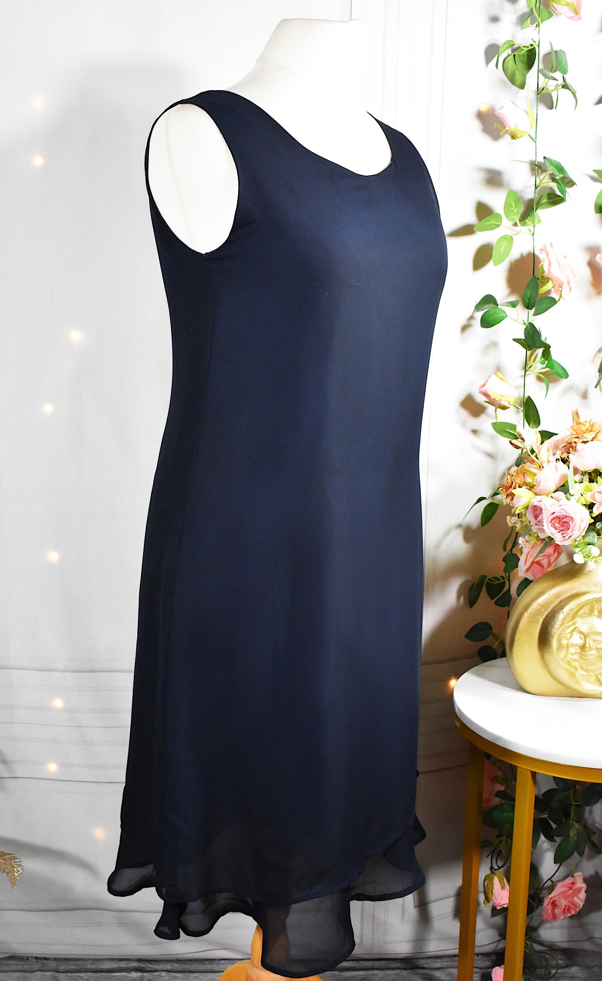 Robe en mousseline bleu nuit