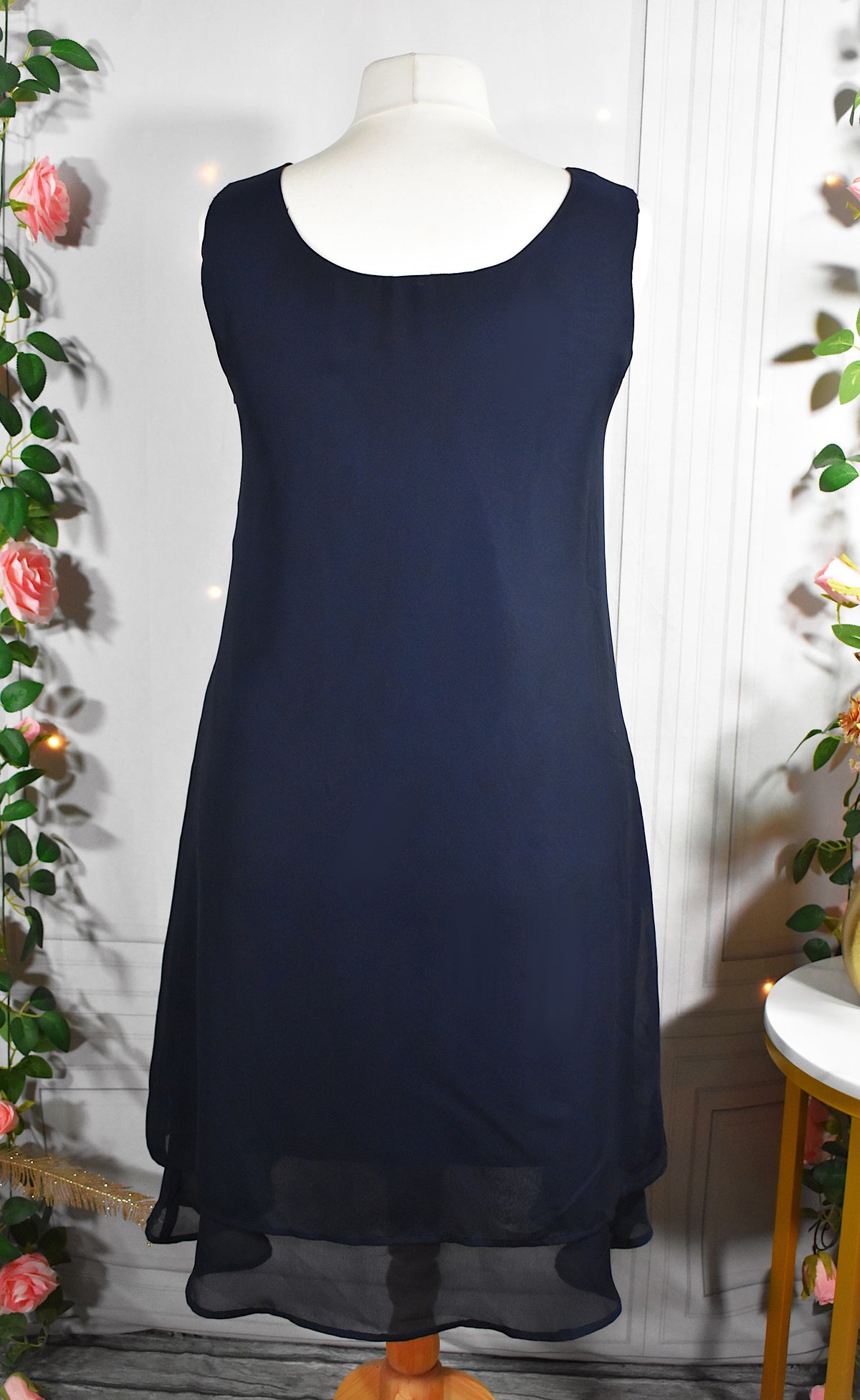 Robe en mousseline bleu nuit