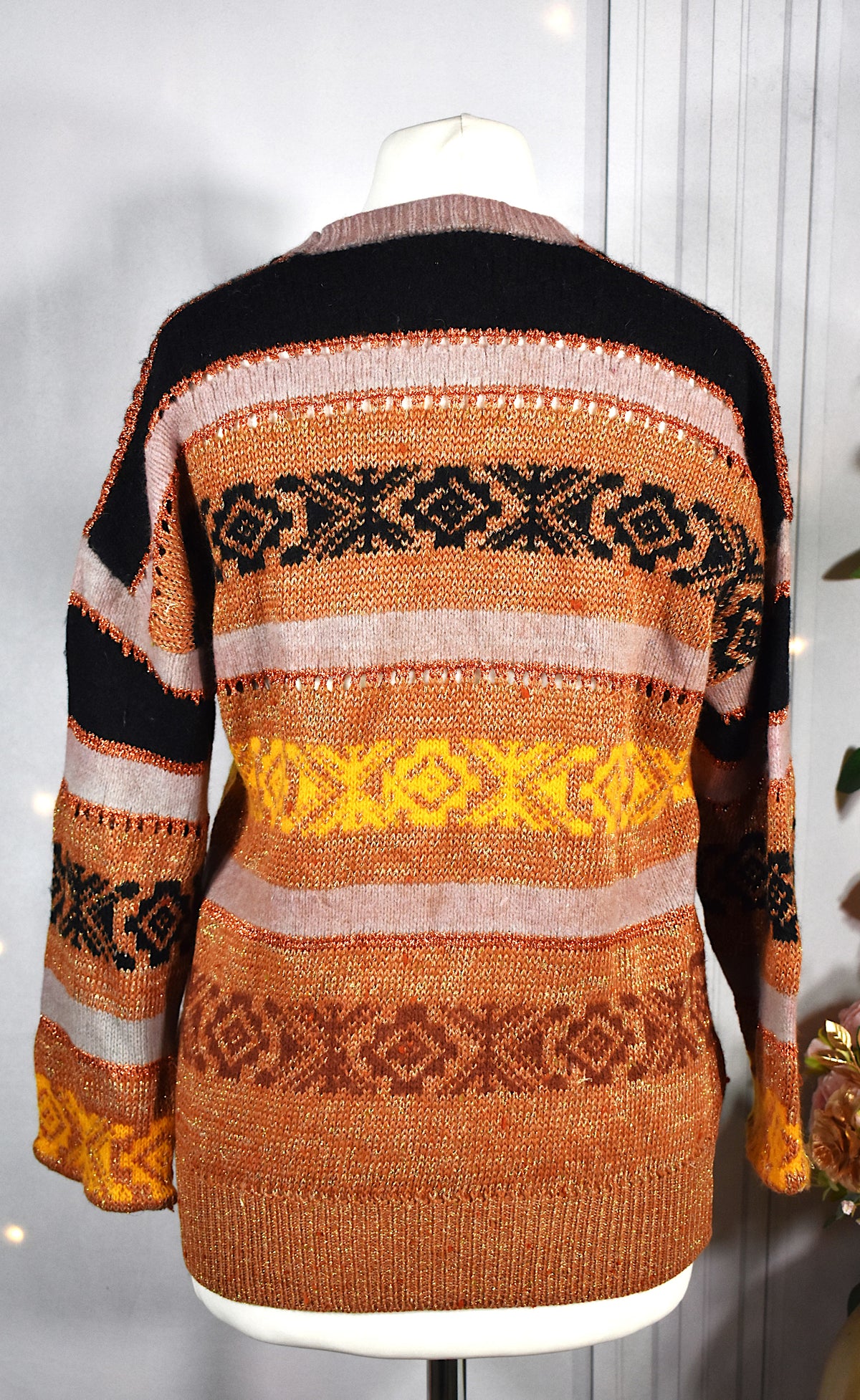 Pull ajouré cuivré & doré Aallard de Megève
