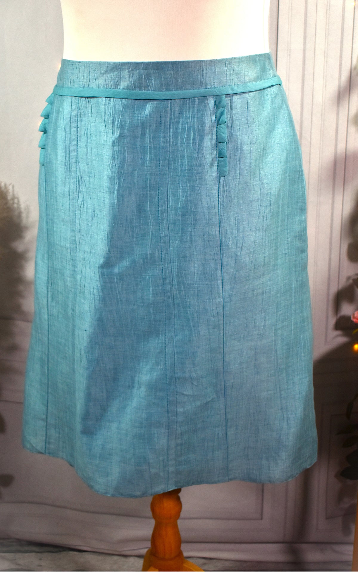 Jupe en lin turquoise