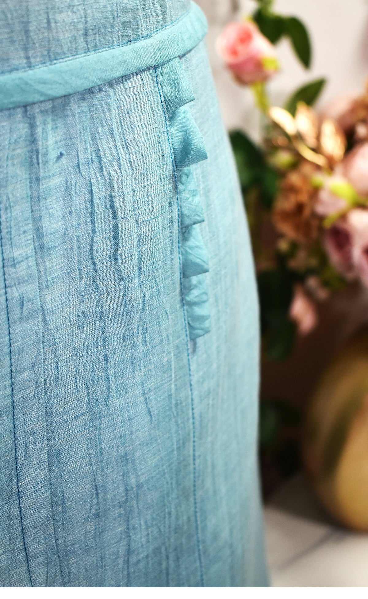 Jupe en lin turquoise