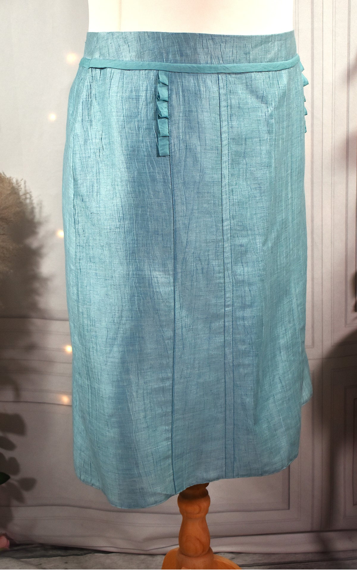 Jupe en lin turquoise