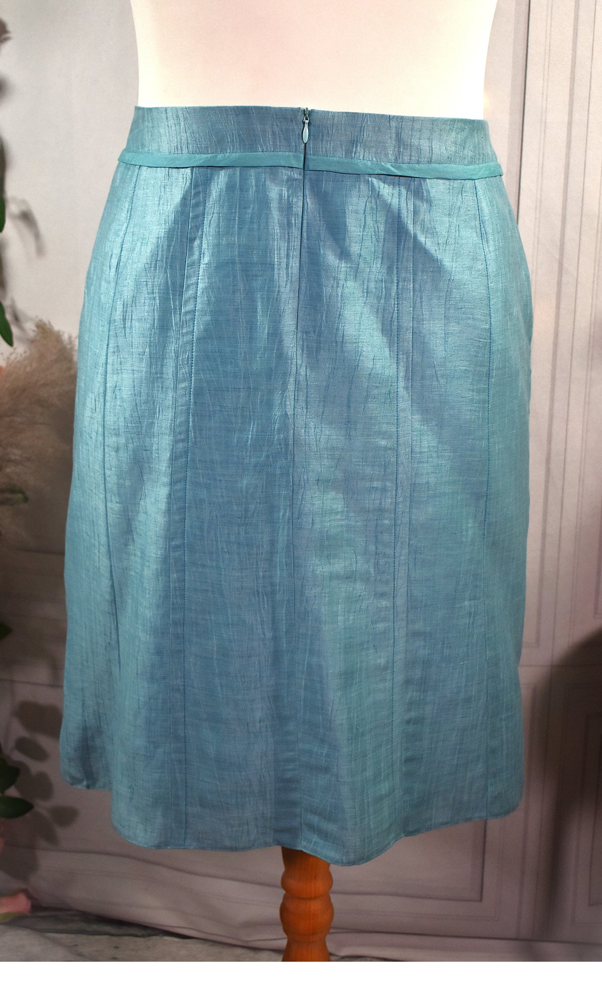 Jupe en lin turquoise