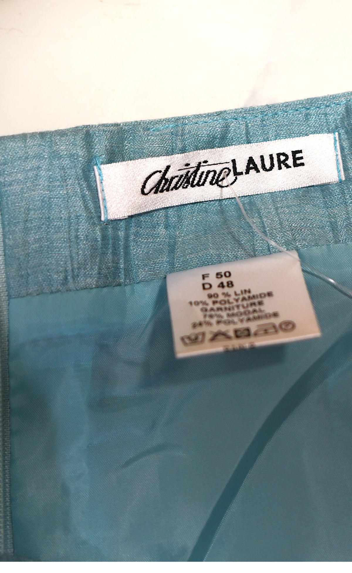 Jupe en lin turquoise