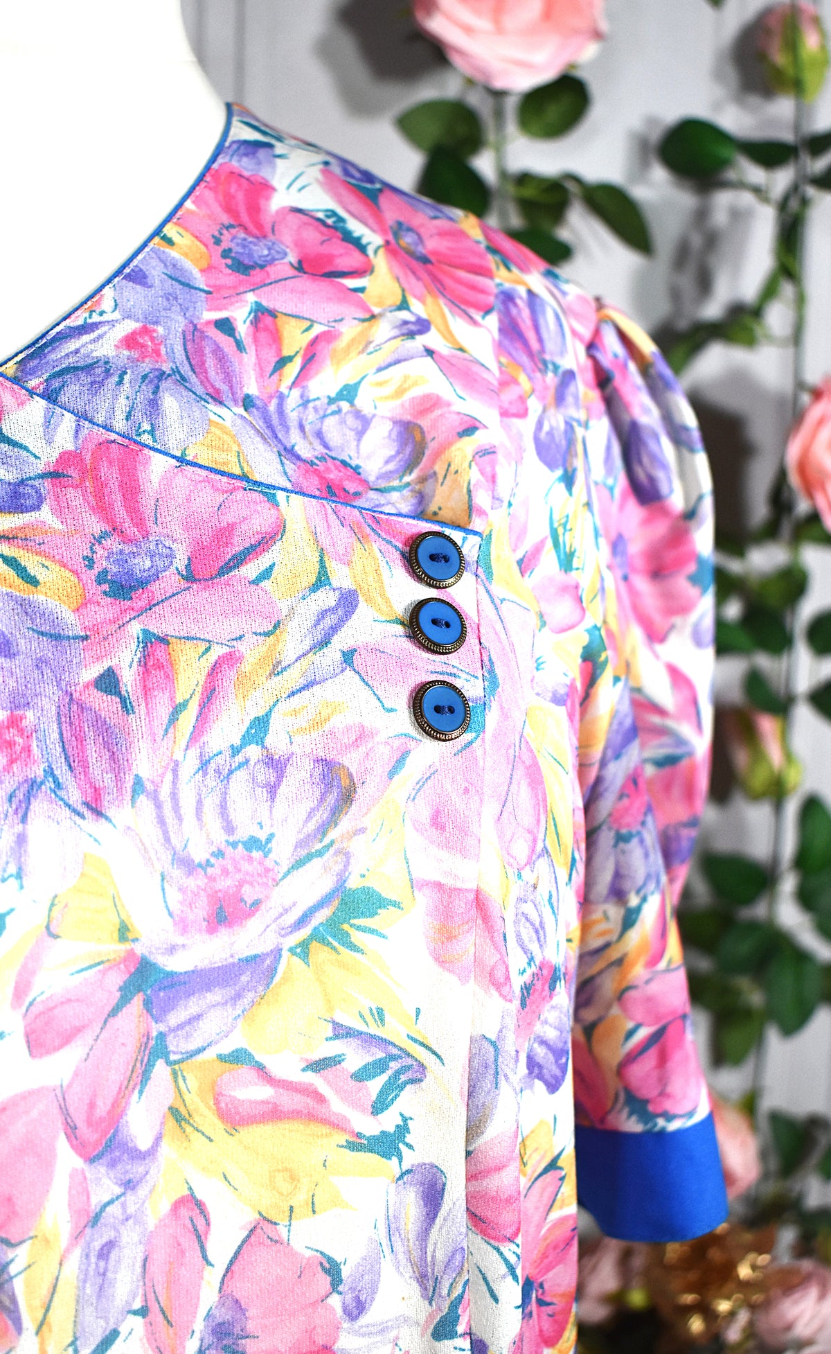 Robe fleurs roses & jaunes