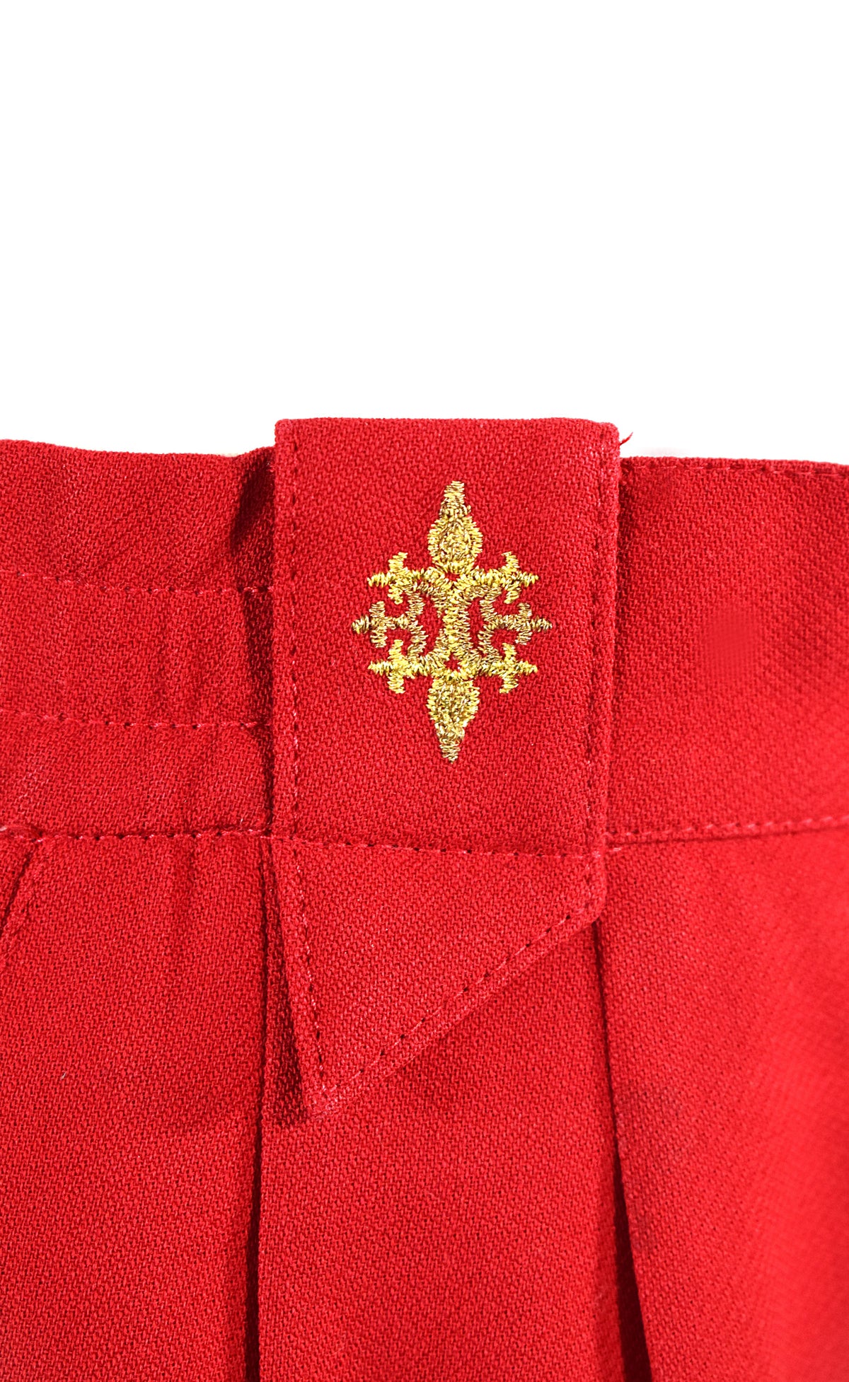 Jupe rouge coquelicot & broderie Basler