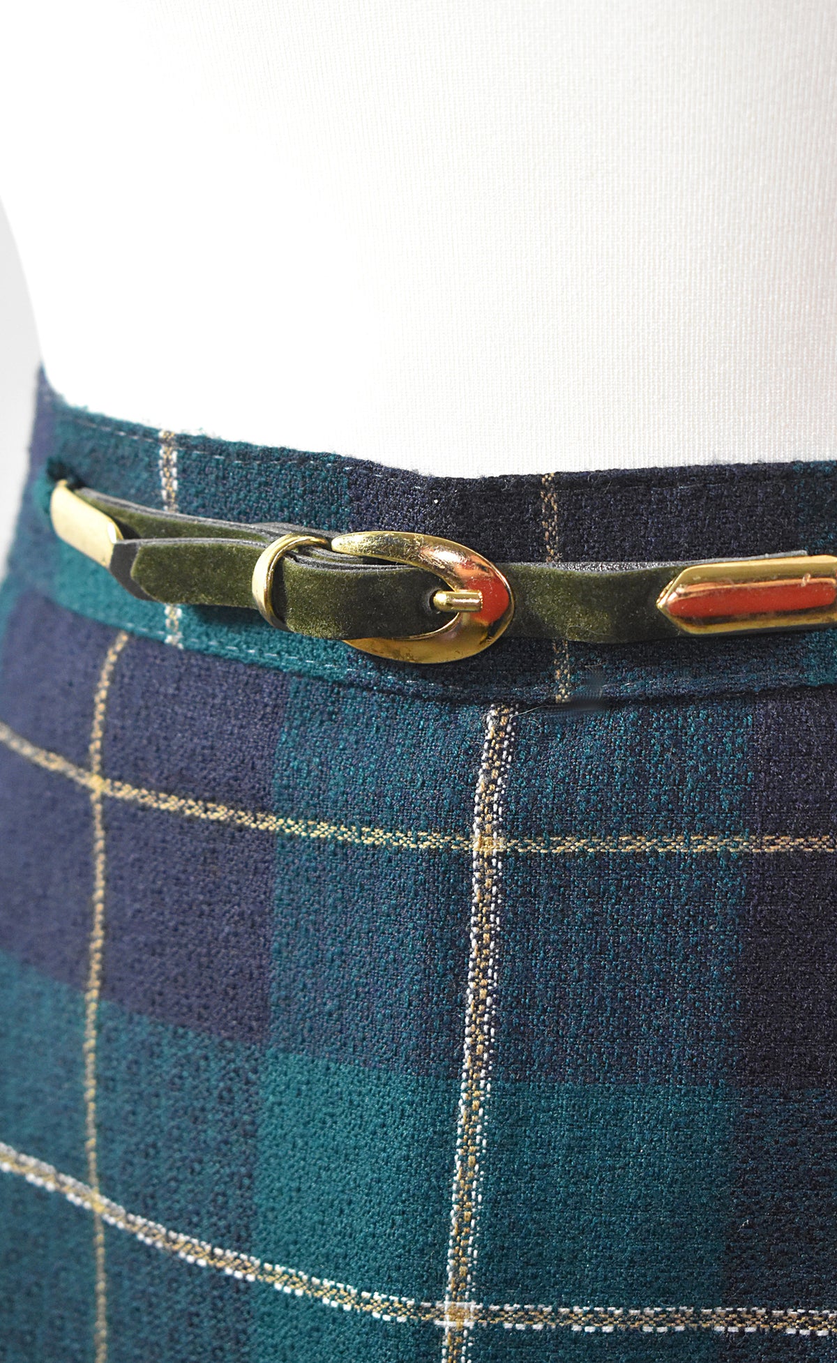 Jupe tartan mi-longue droite