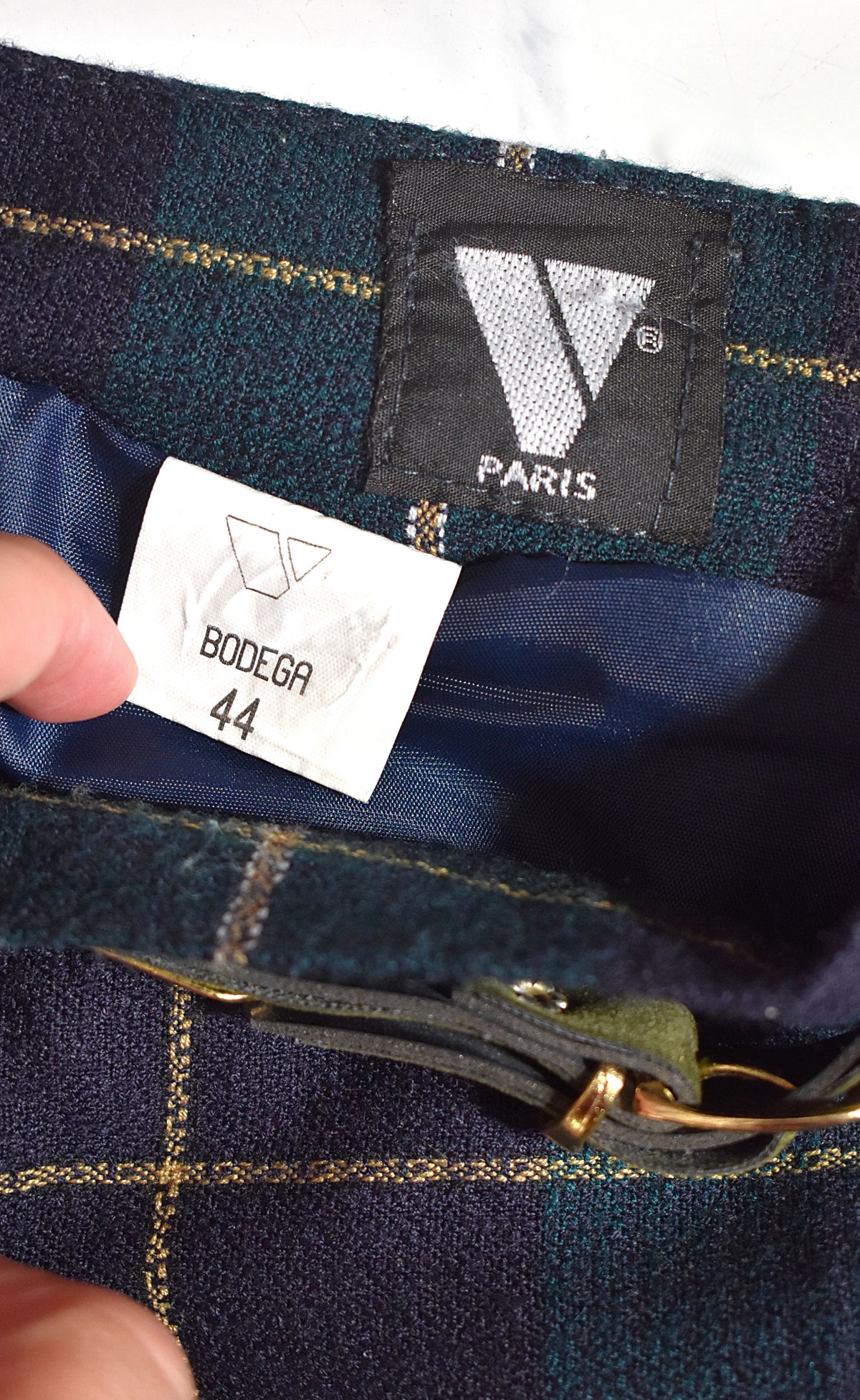 Jupe tartan mi-longue droite