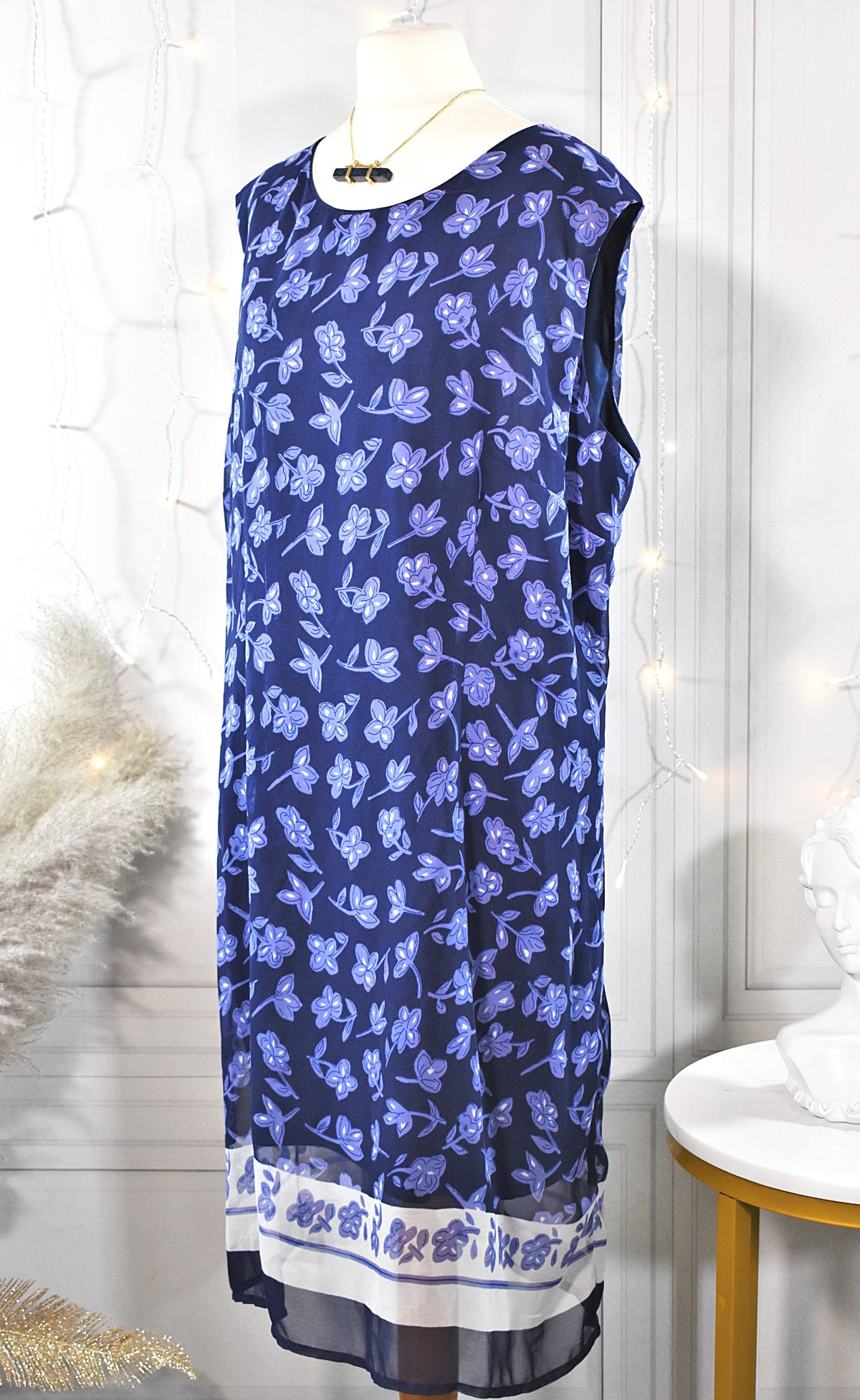 Robe foulard fleurs bleues