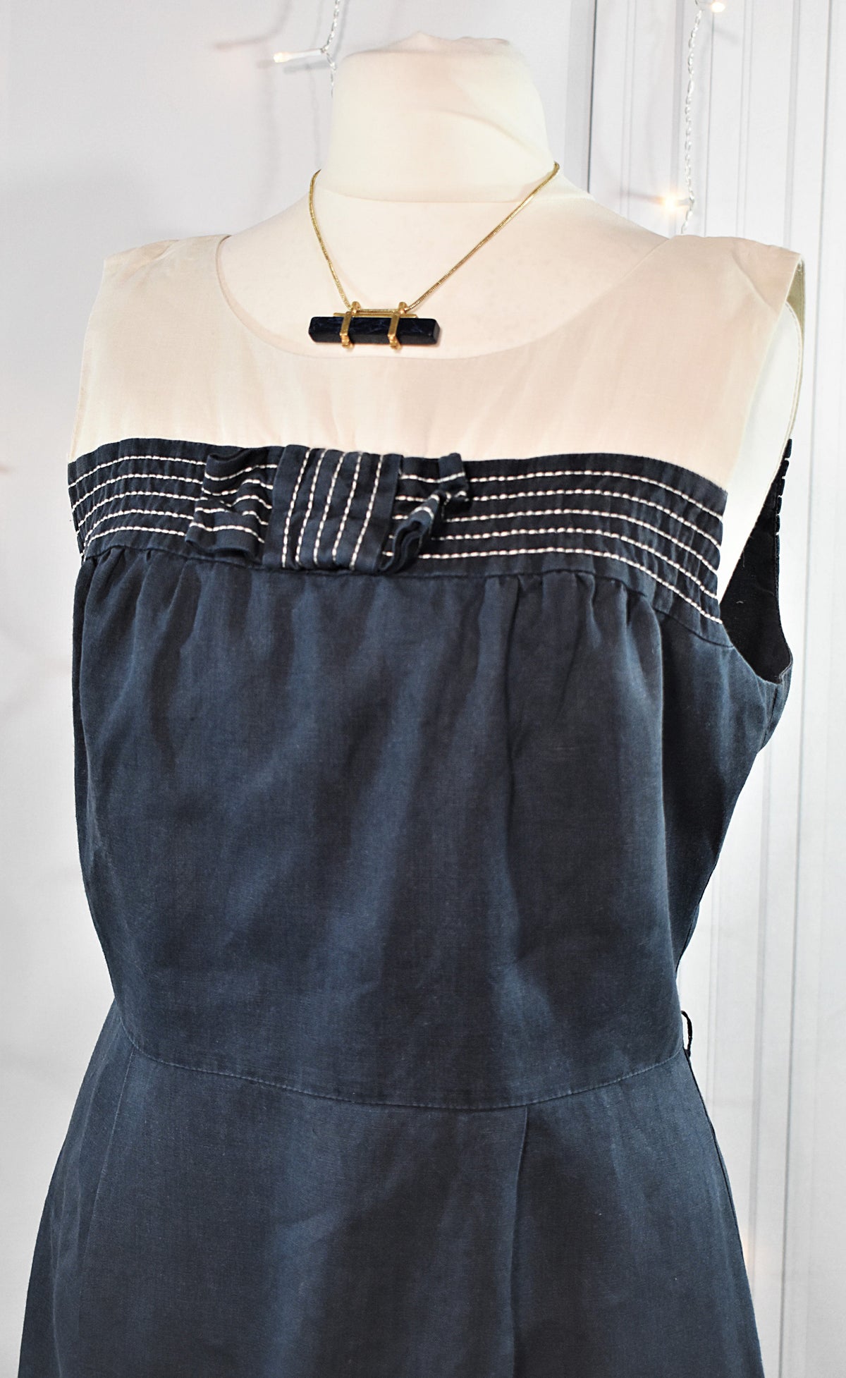 Robe midi bicolore en lin & ramie