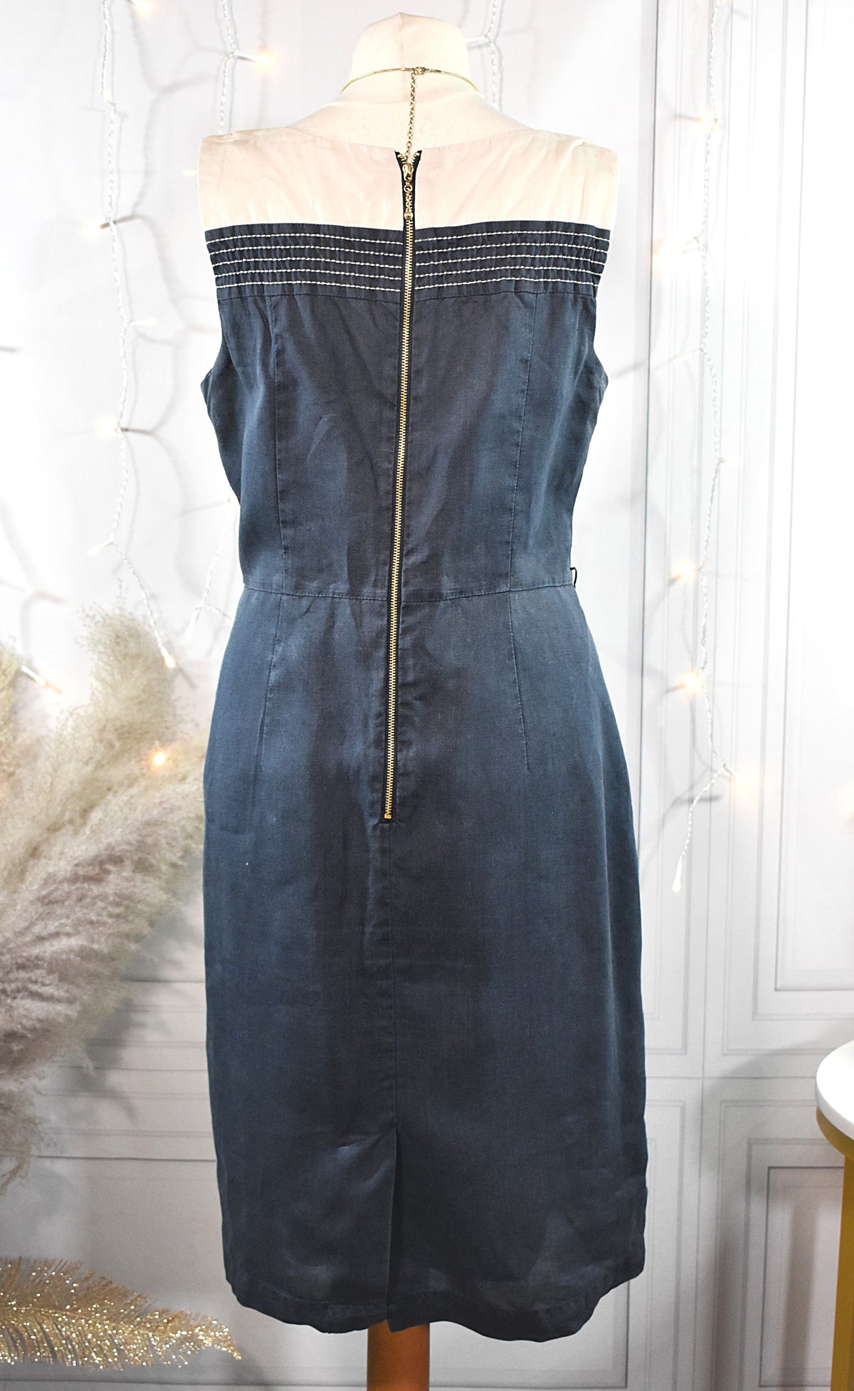 Robe midi bicolore en lin & ramie