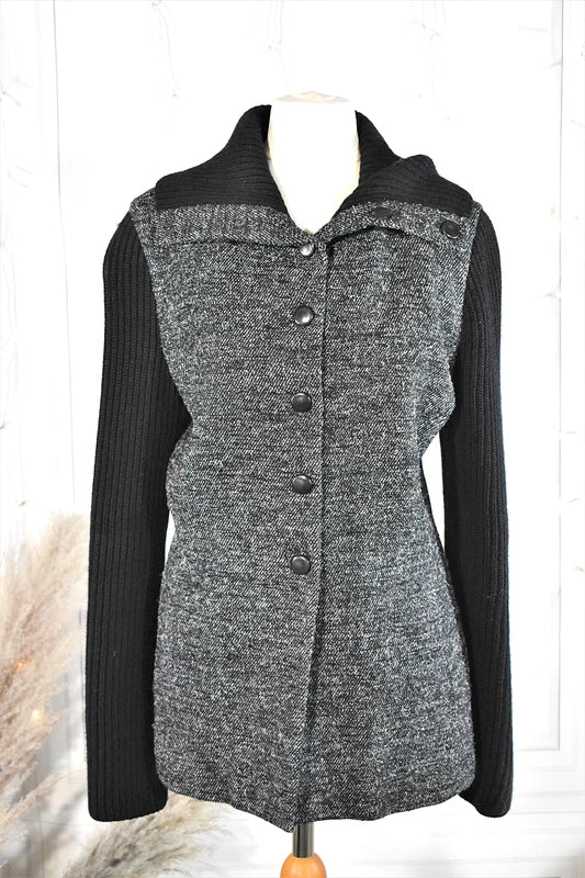 Veste bimatière grise et noire Georges Rech – Made in France