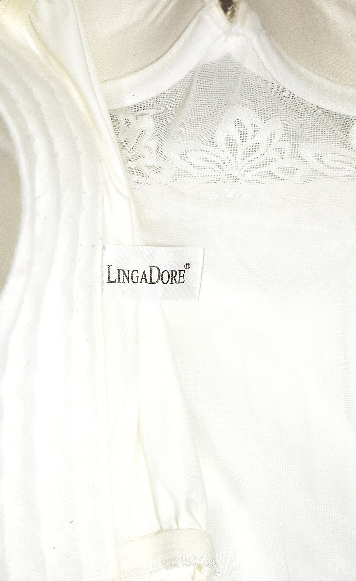 Bustier blanc satin brodé LingaDore