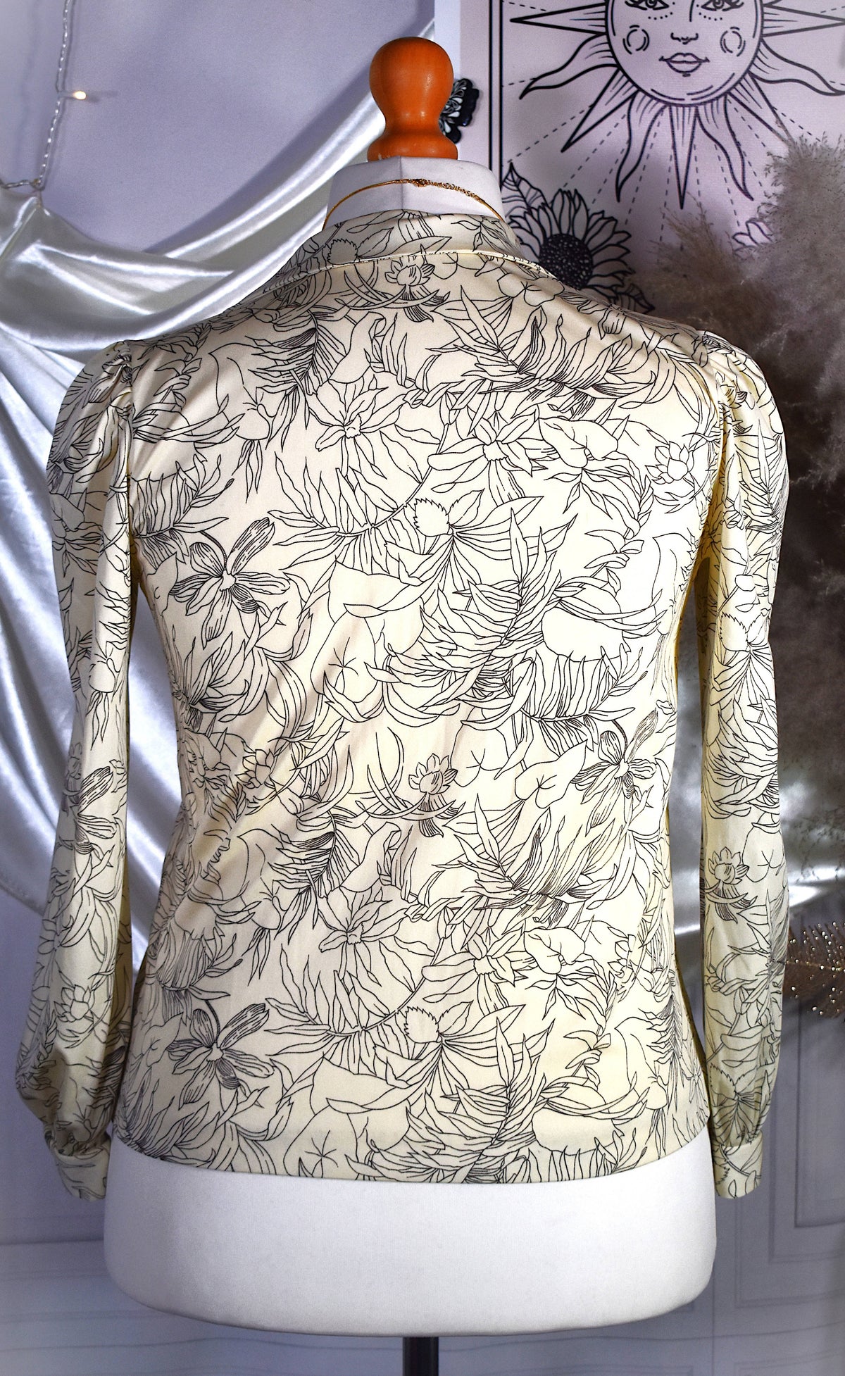 Chemise crème motif jungle graphique