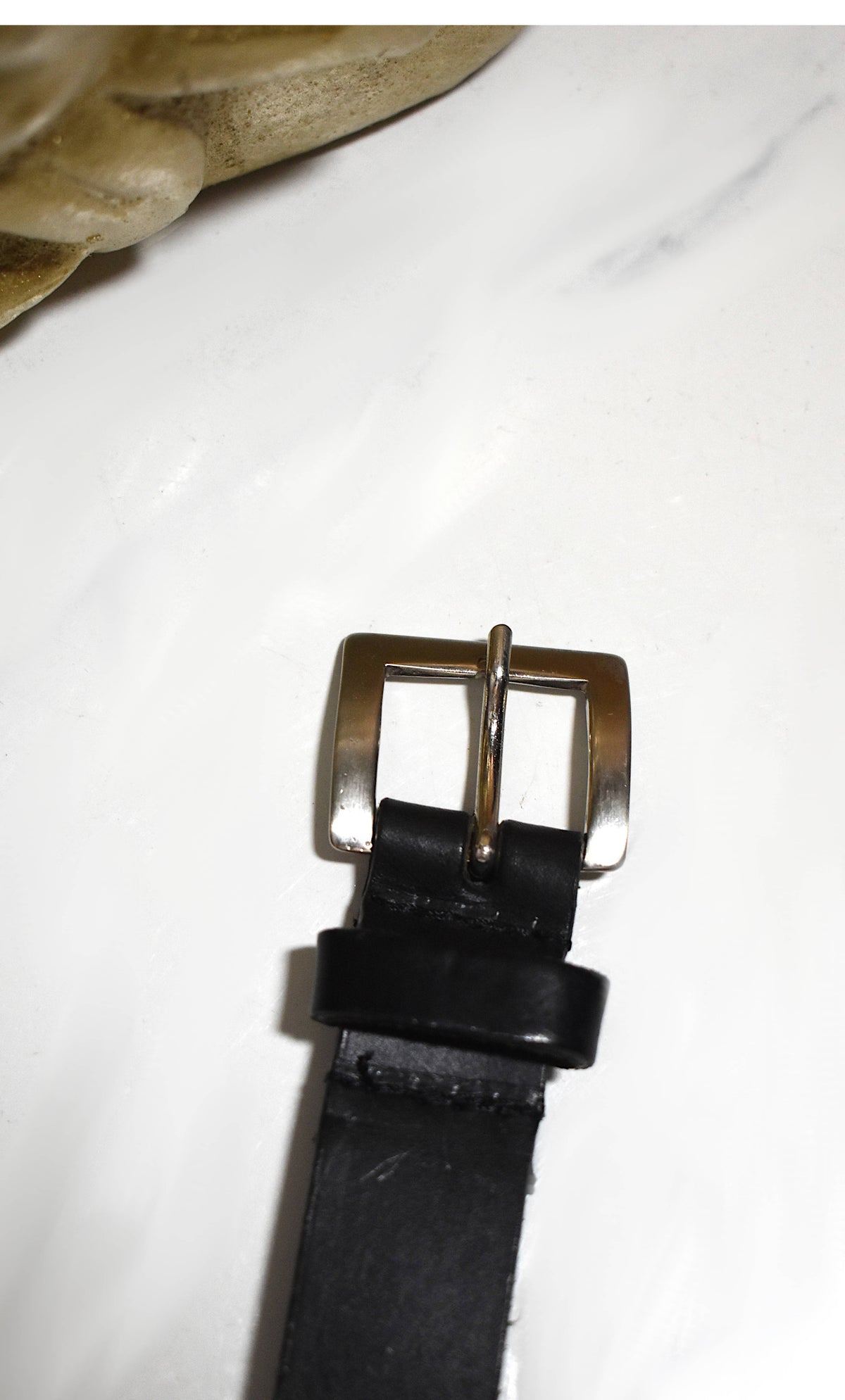 Ceinture vintage en cuir de vachette noire – Fabriquée aux Pays-Bas