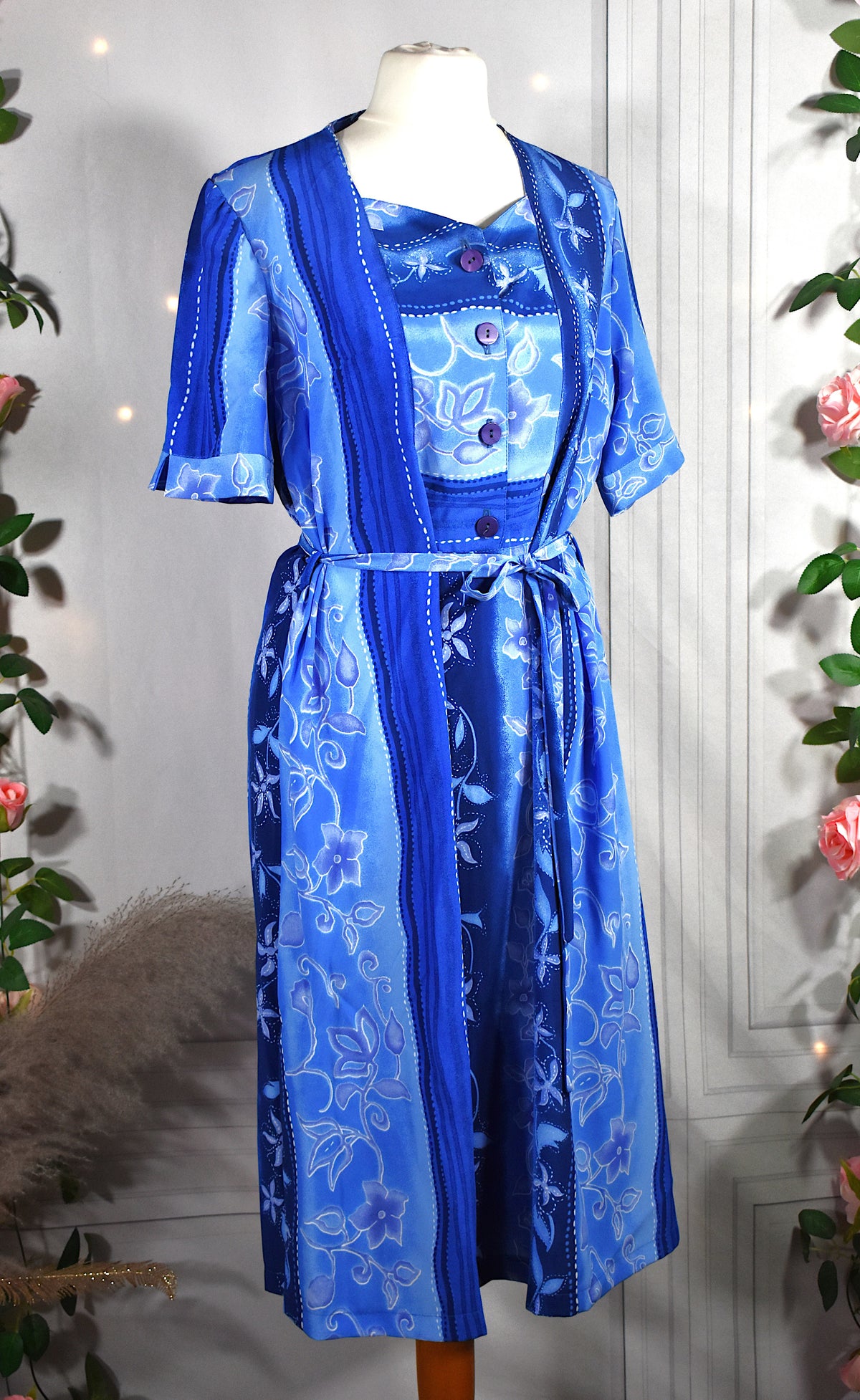 Robe foulard paisley bleue