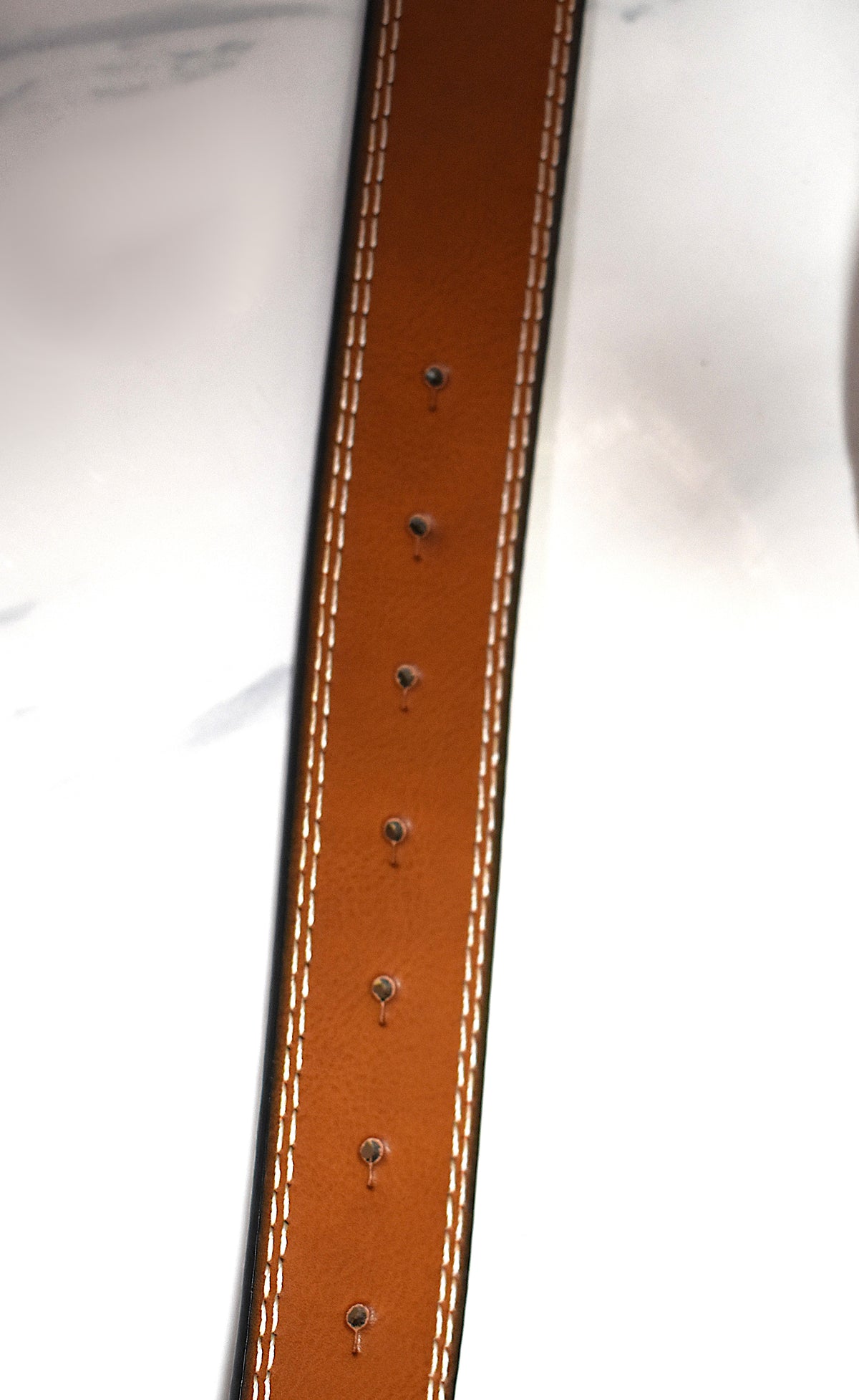 Ceinture simili marron gravée boho