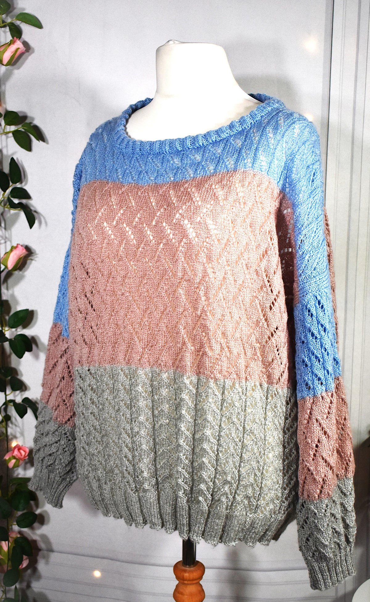 Pull tricolore pastel