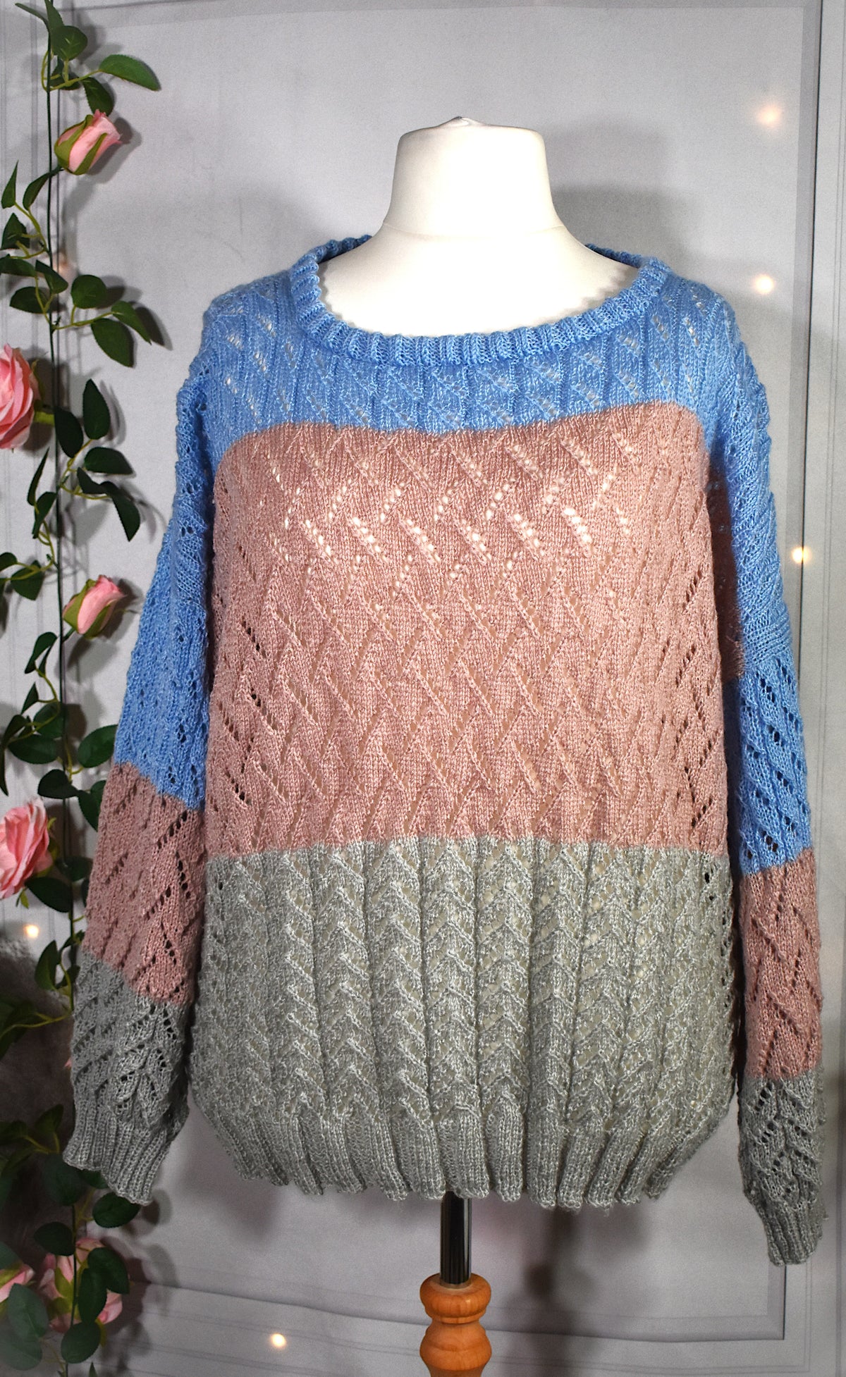 Pull tricolore pastel