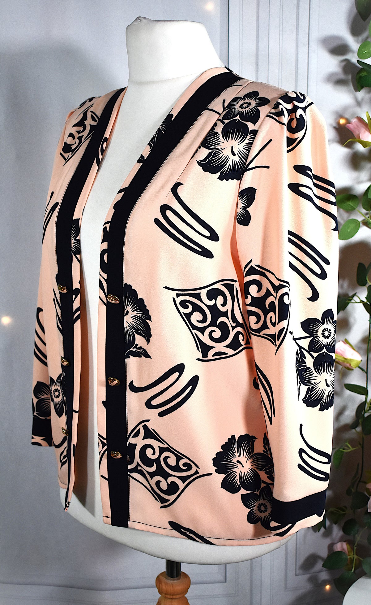 Veste légère vintage esprit polynésien