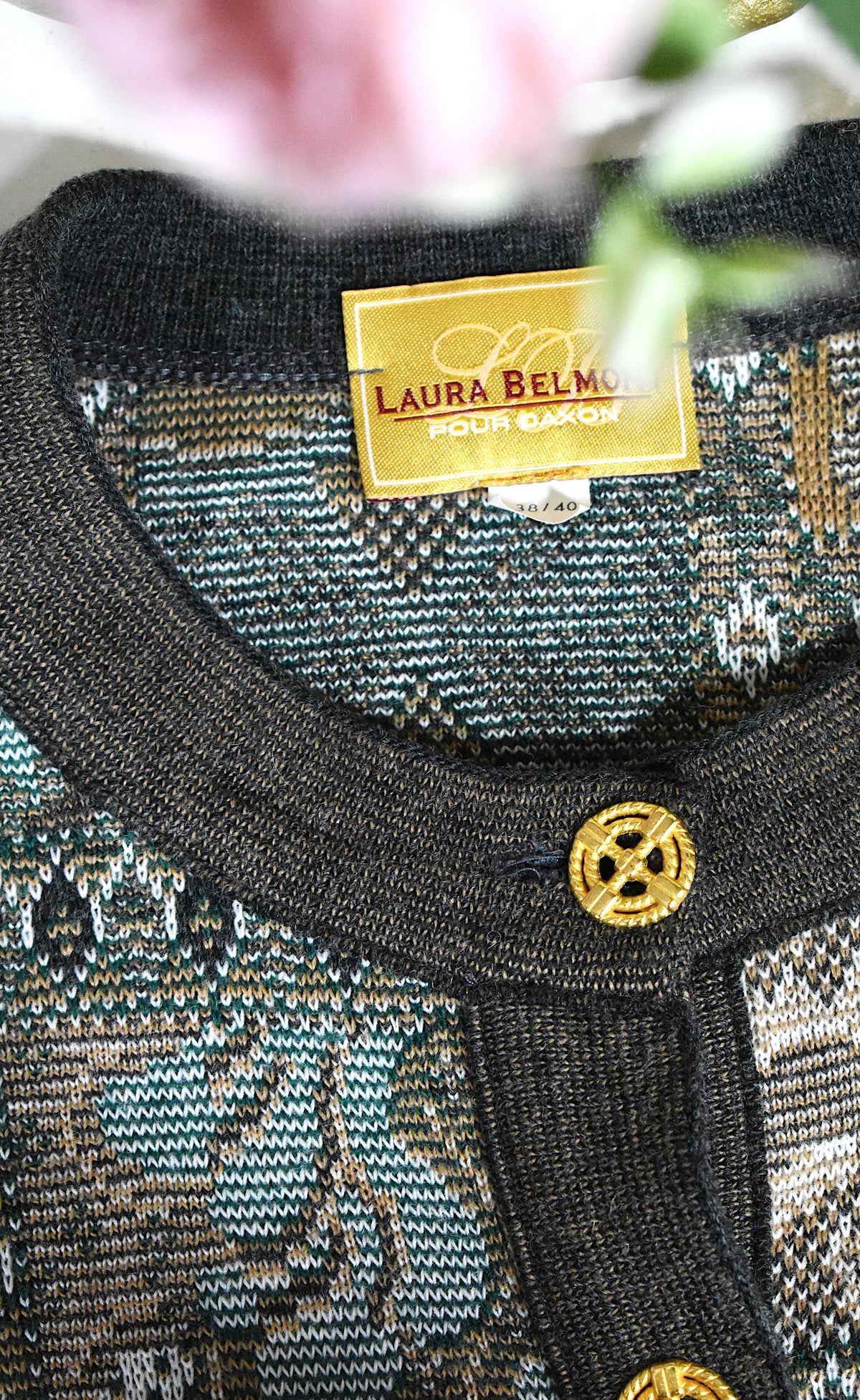 Gilet laine mélangée à motifs