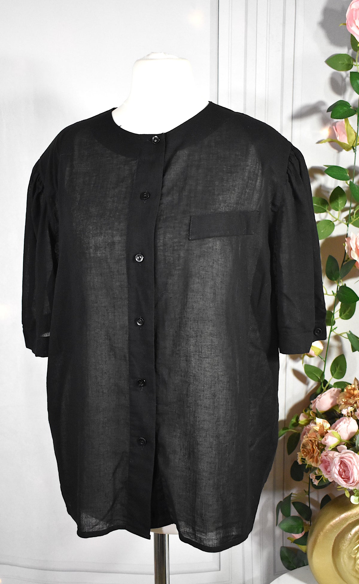 Chemise en coton noire Franck & Fils