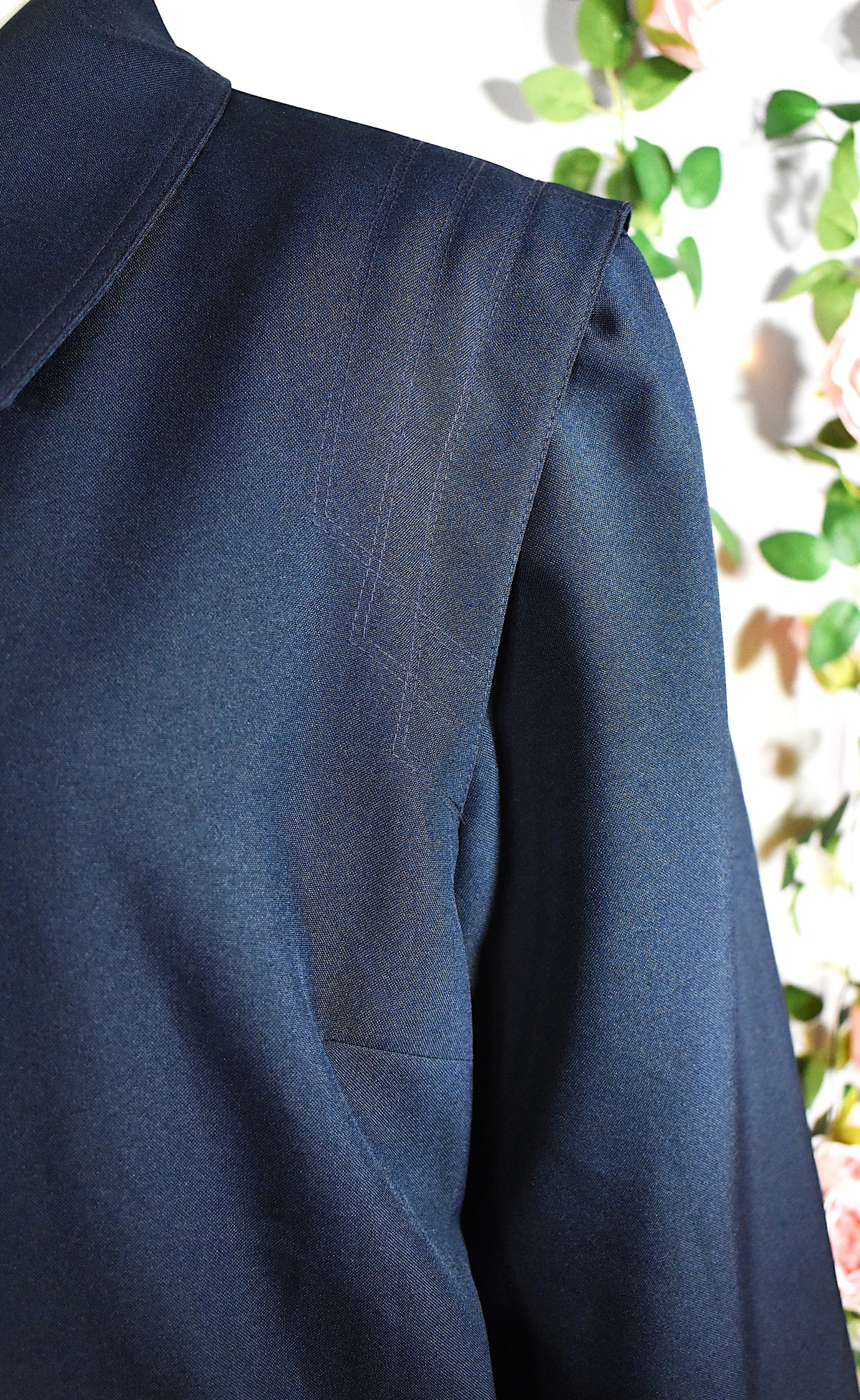 Gabardine bleu marine mi-longue