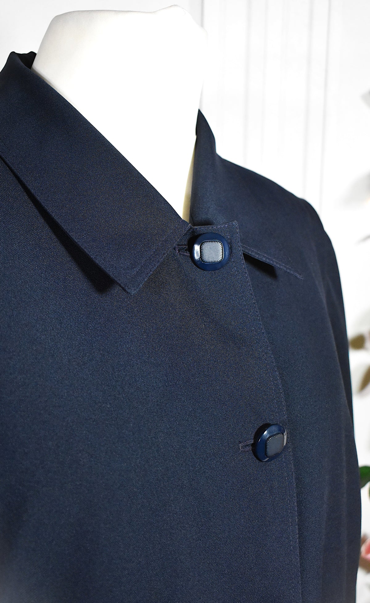 Gabardine bleu marine mi-longue