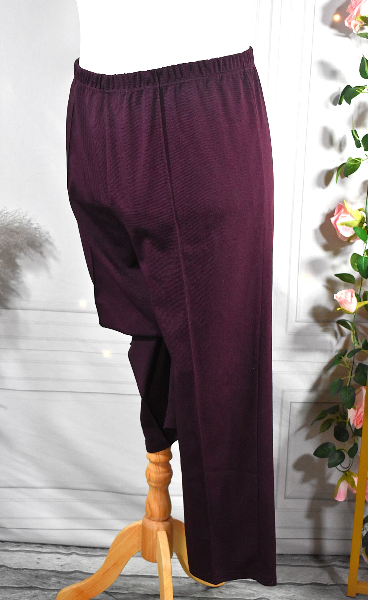 Pantalon à pinces prune