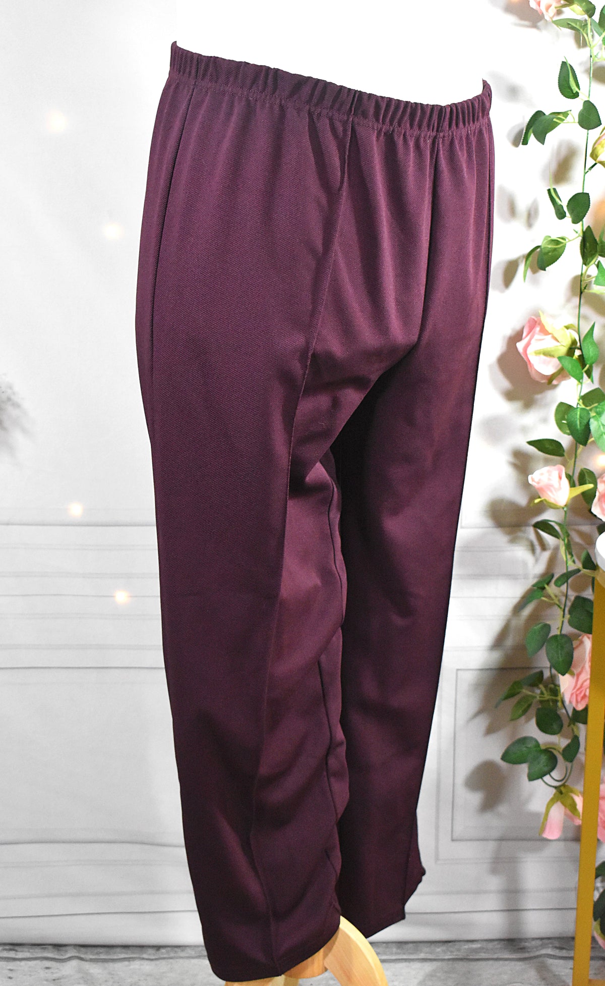 Pantalon à pinces prune