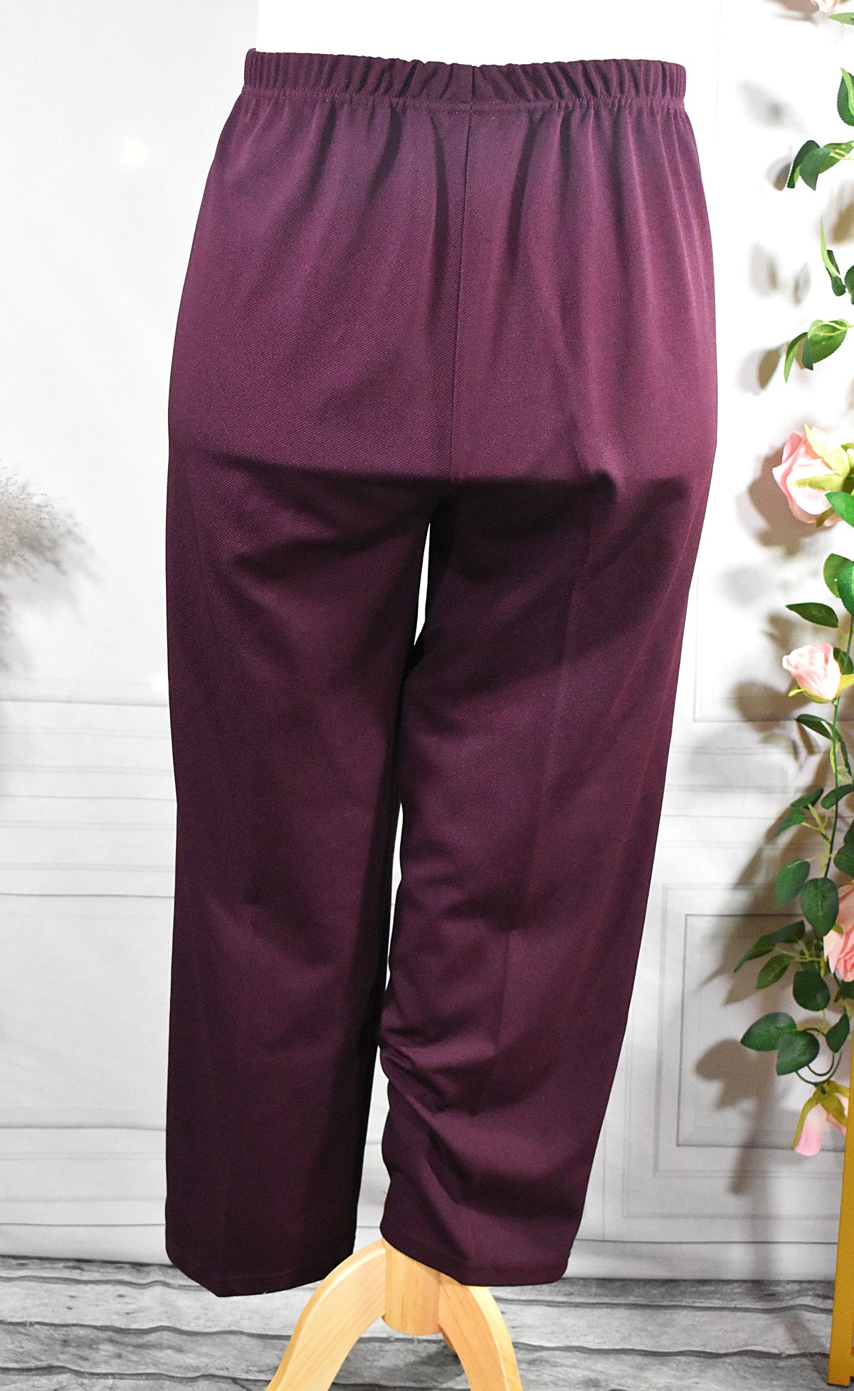 Pantalon à pinces prune