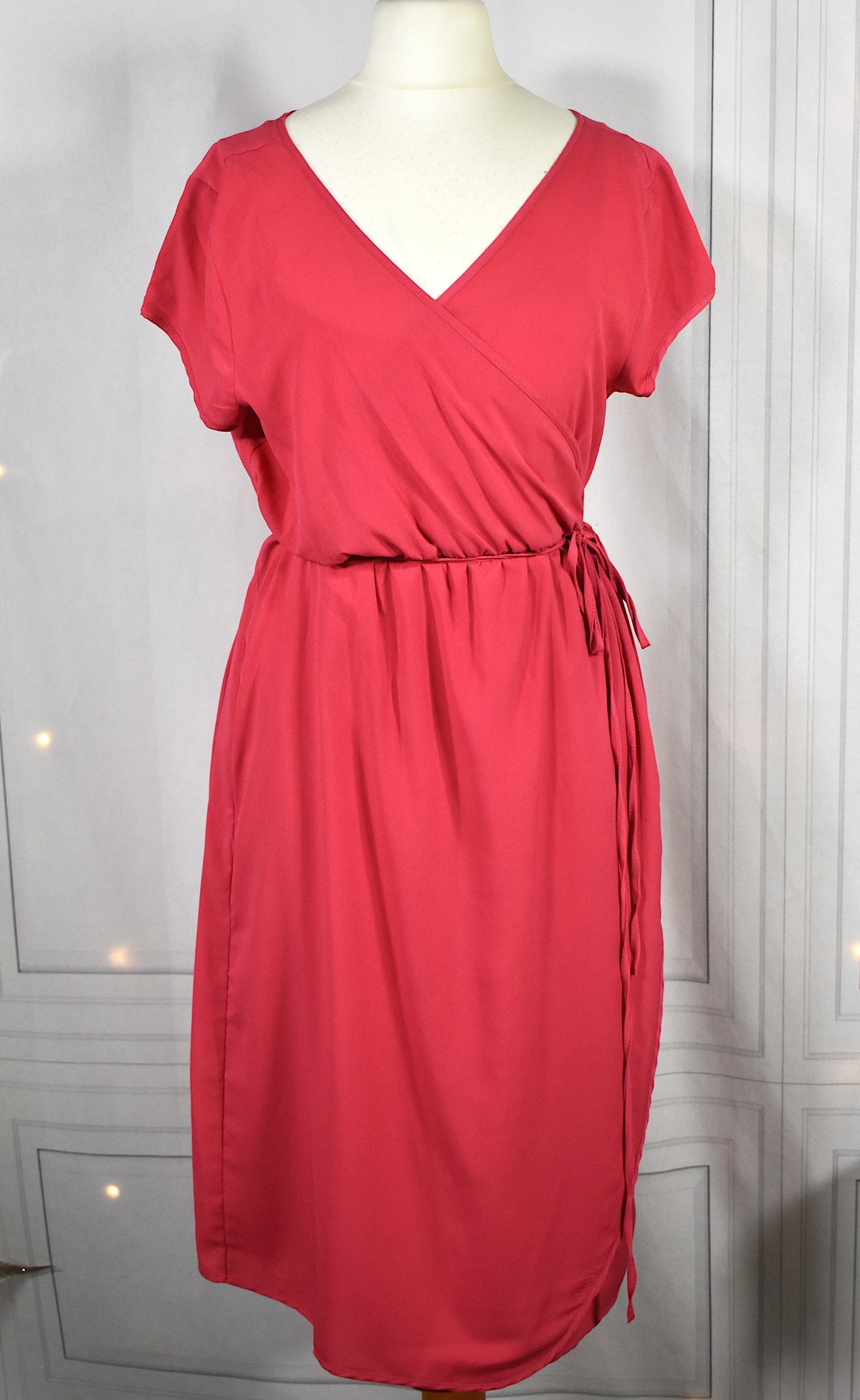 Robe portefeuille fluide rose fuchsia