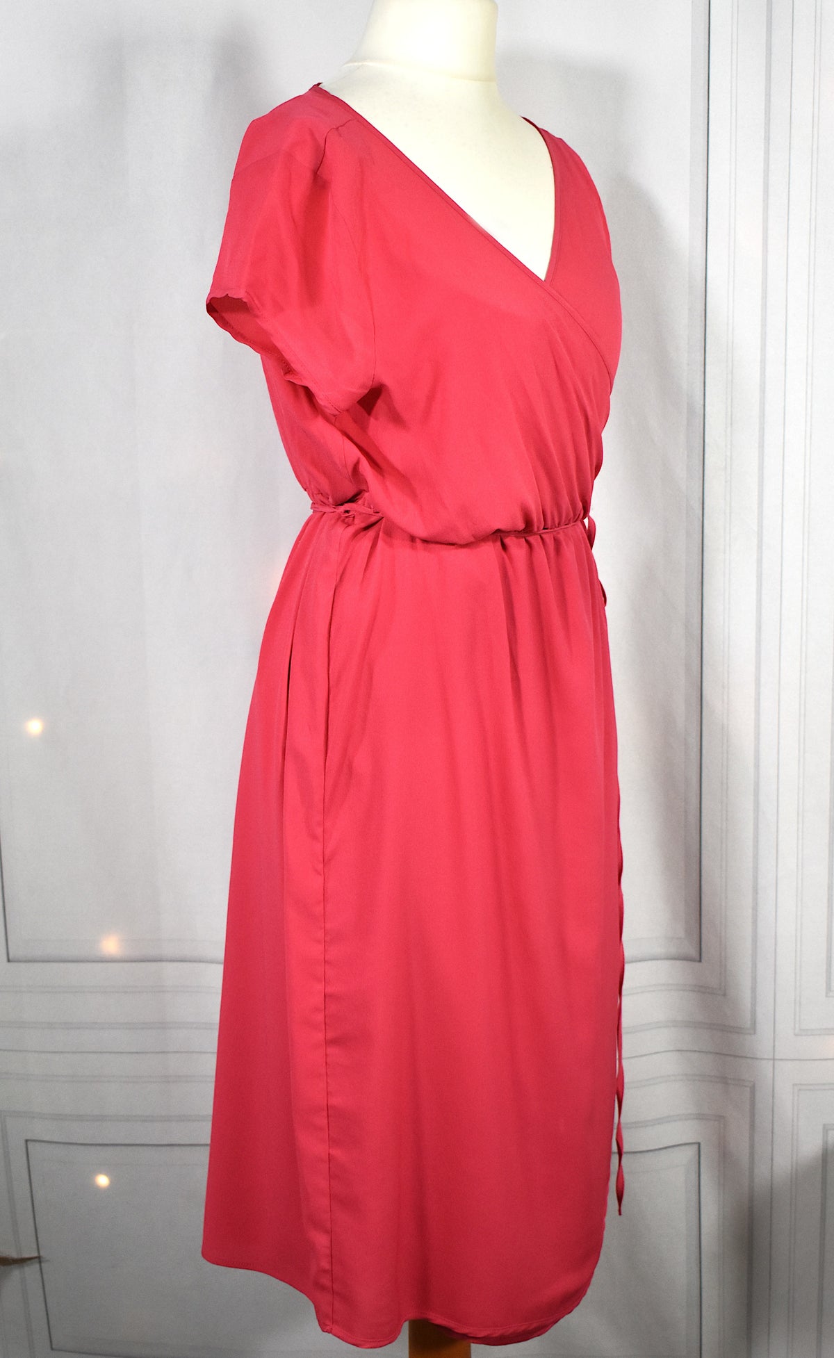 Robe portefeuille fluide rose fuchsia