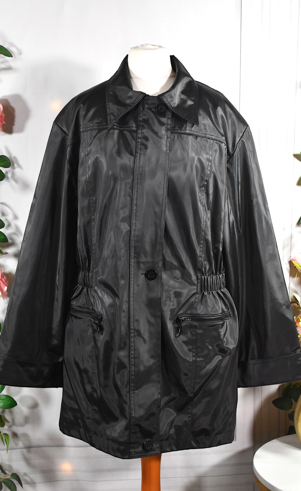 Imperméable cintré noir