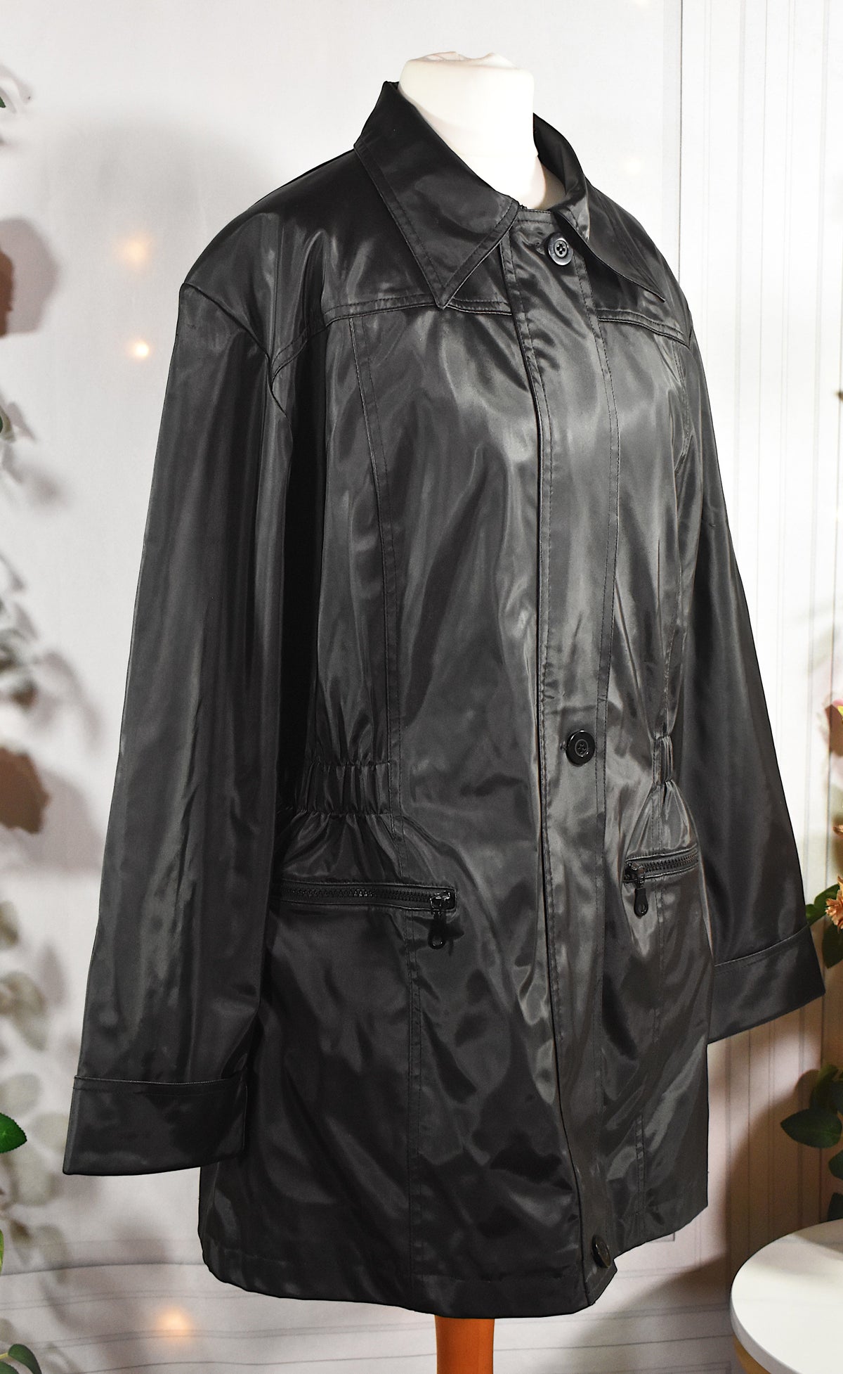 Imperméable cintré noir