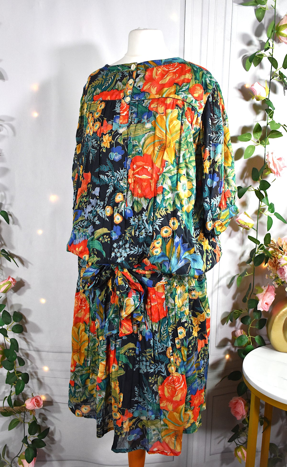 Robe indienne en viscose fleurie
