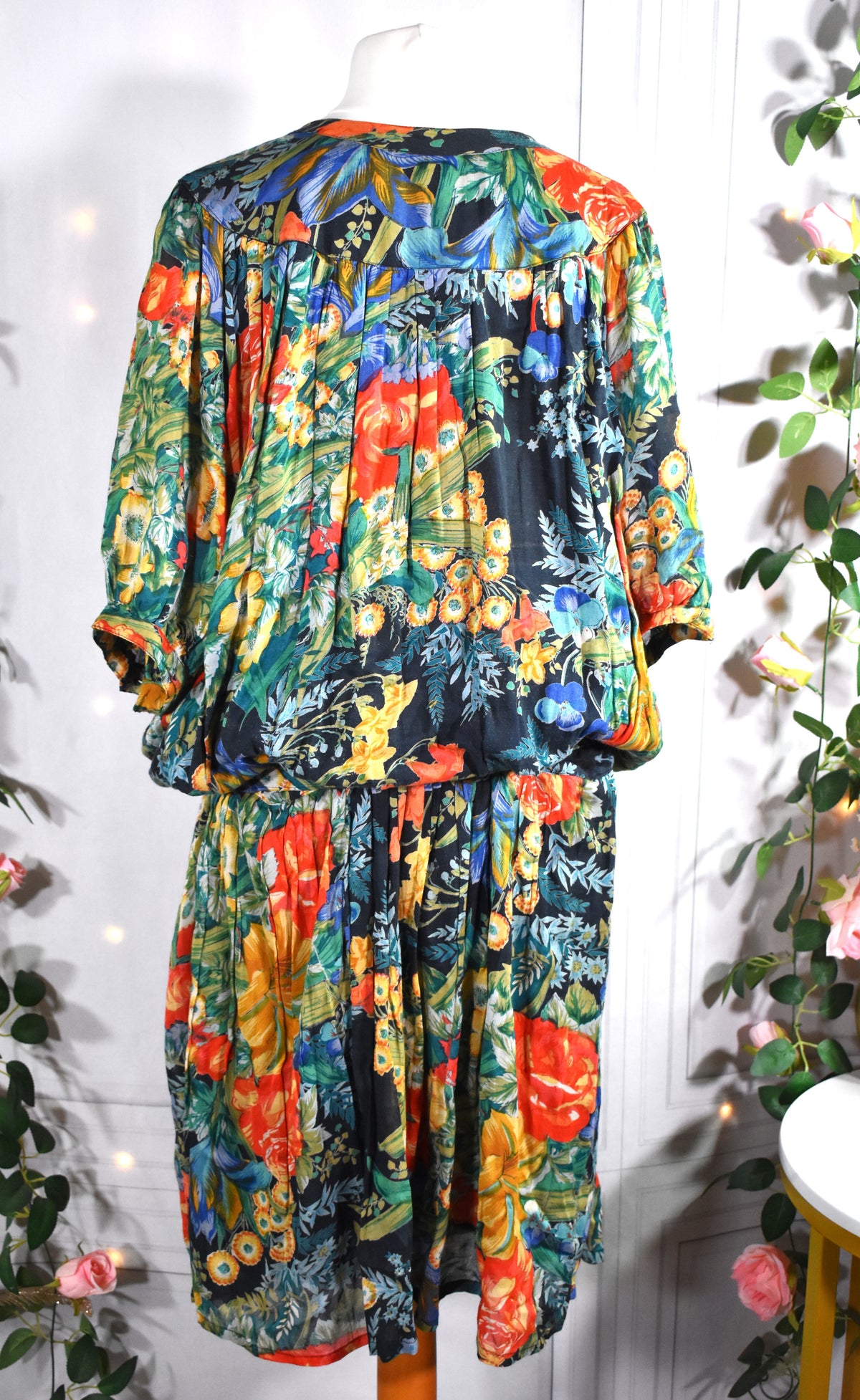 Robe indienne en viscose fleurie