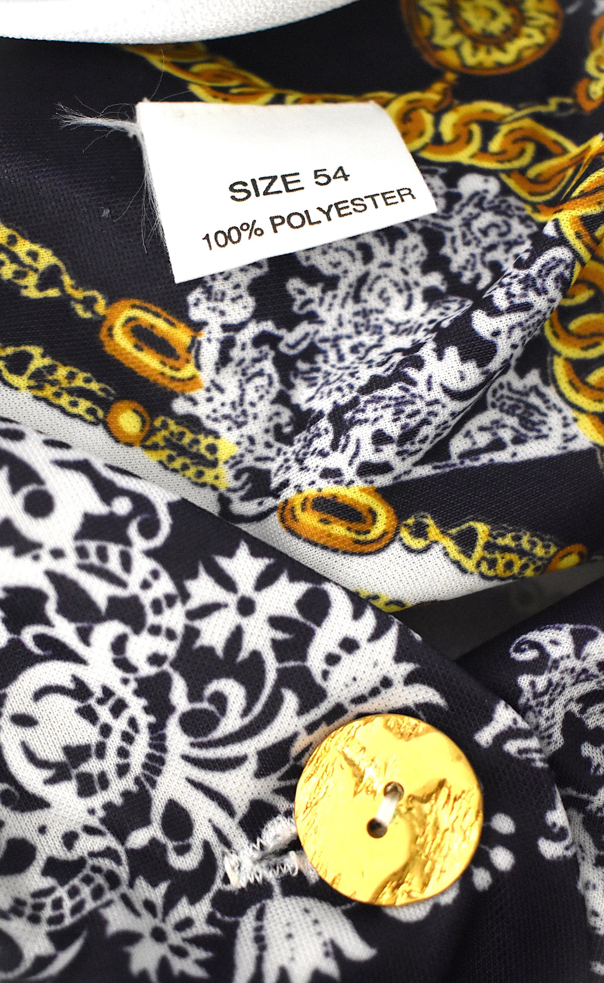 Chemise vintage bleu marine à motifs chaînes