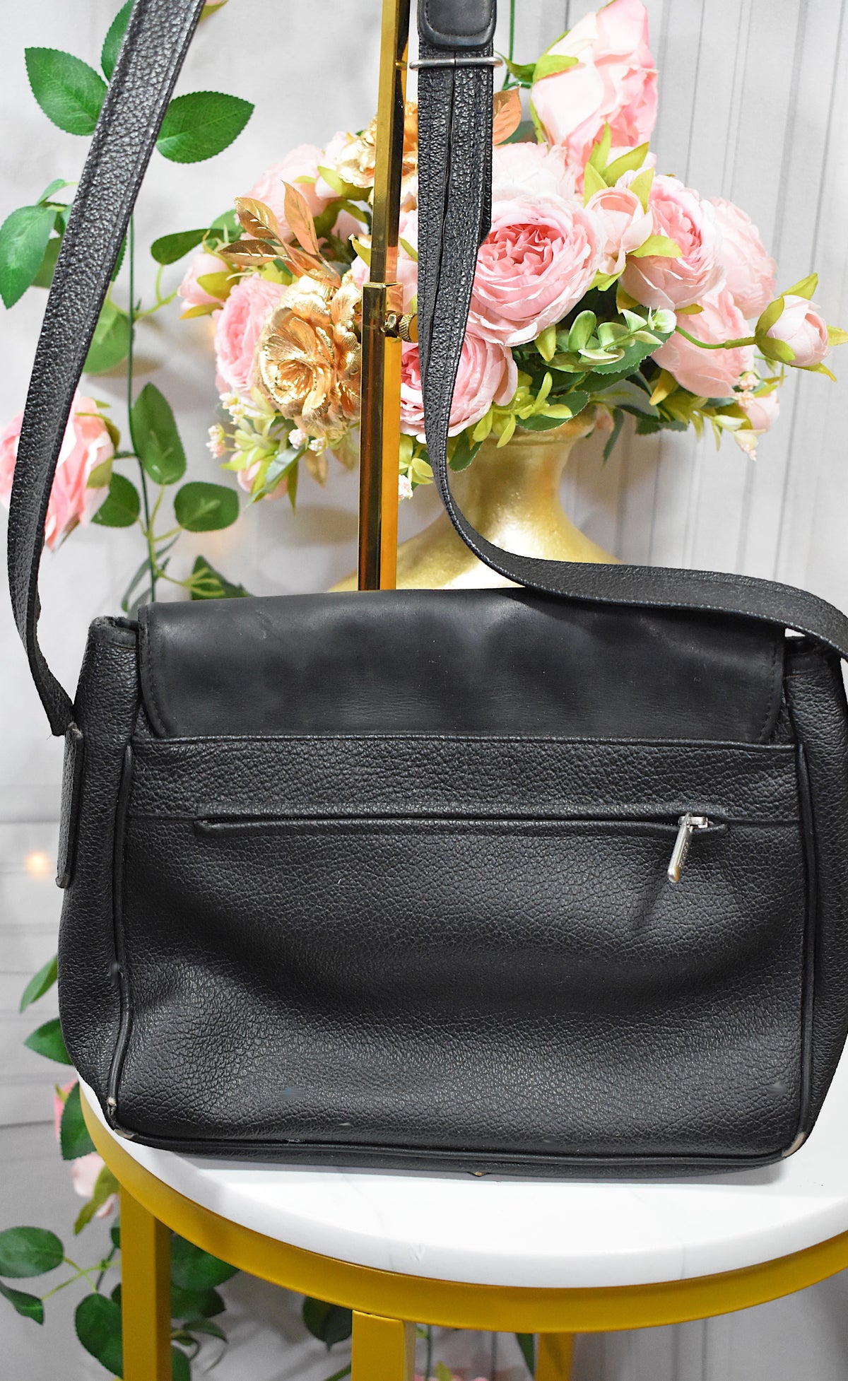 Sac Texier Bandoulière Besace En Cuir Noir Texier – Les Perles D