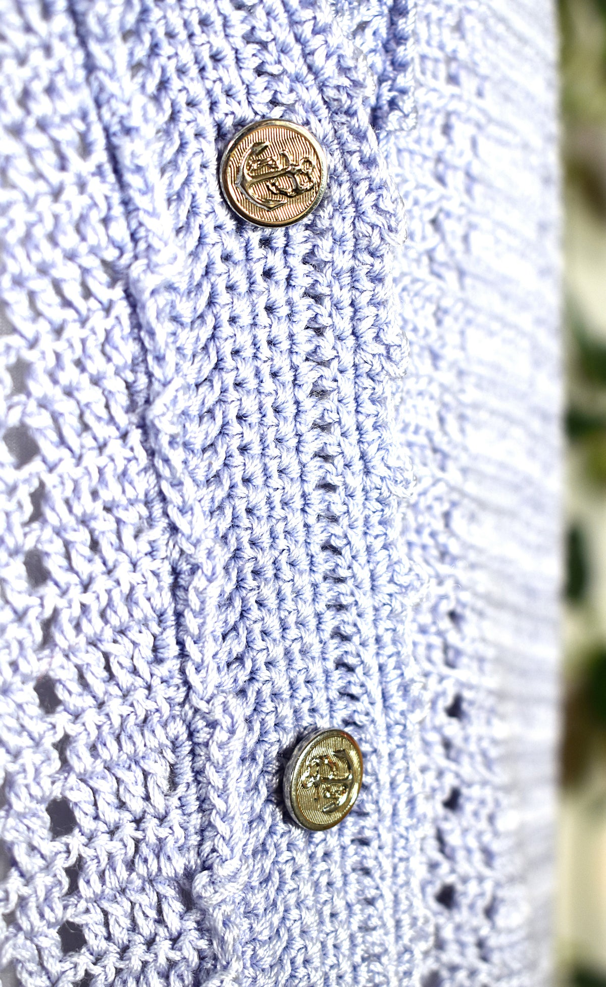 Gilet vintage crochet lila manches courtes