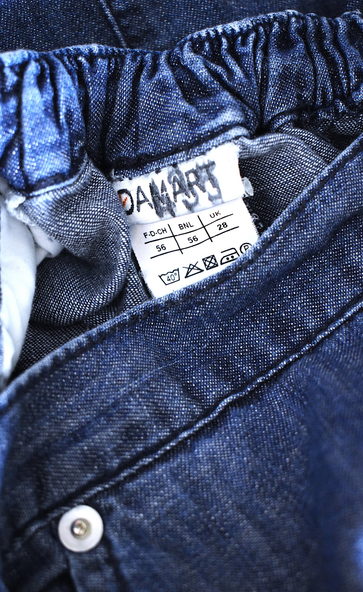 Jupe denim 100% coton vintage bleue mi-longue évasée
