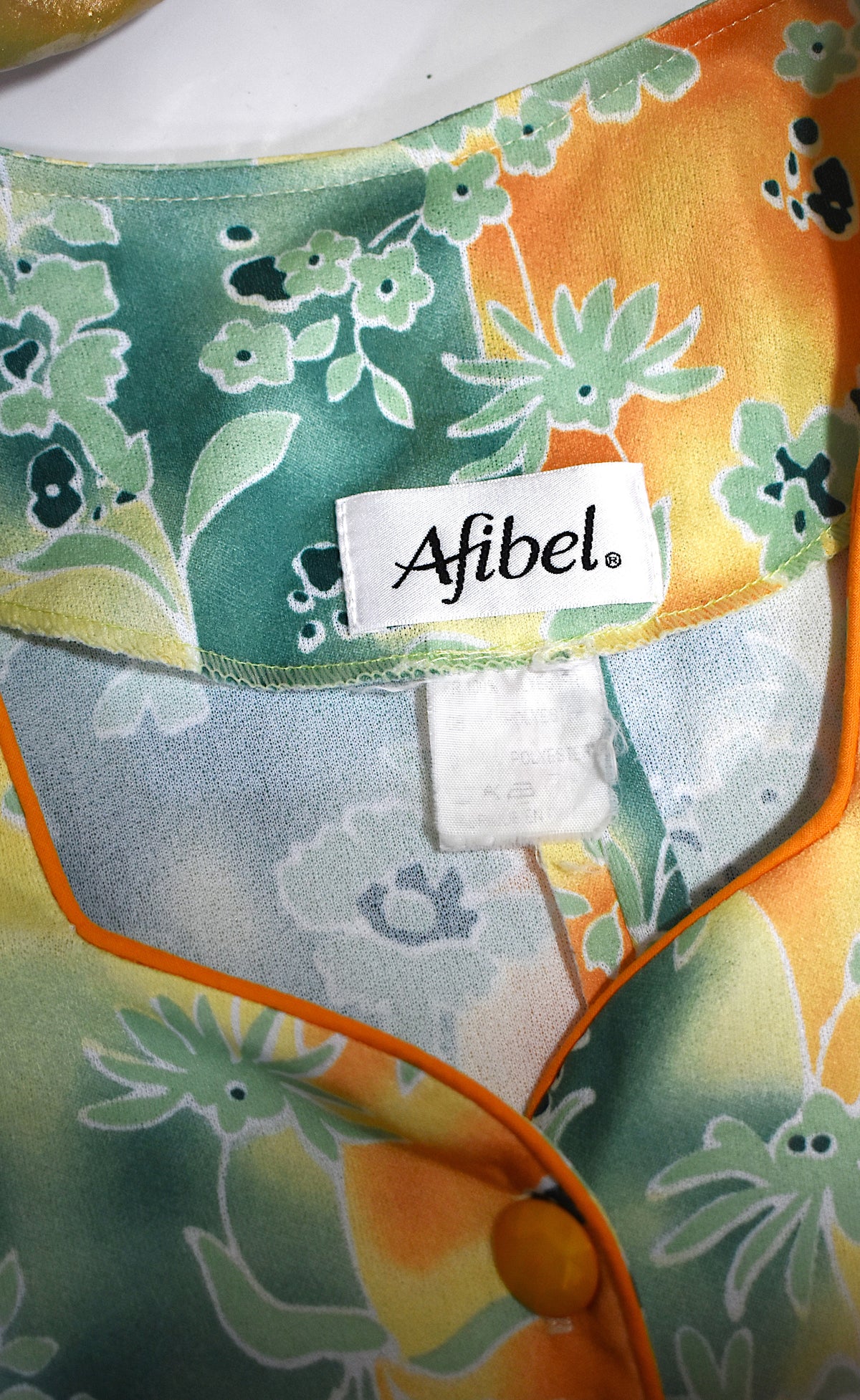 Robe vintage jaune & verte